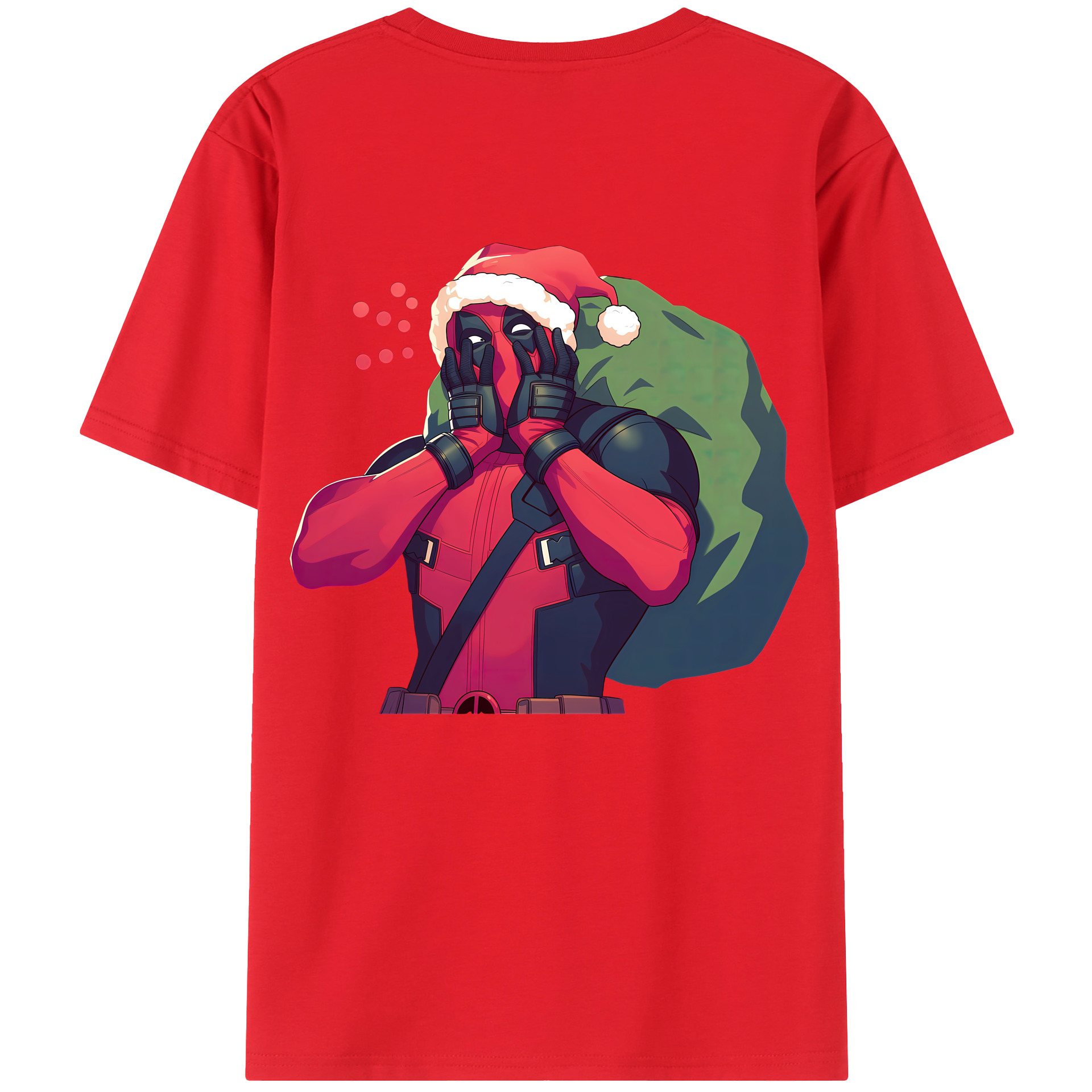 （画像用） Deadpool デッドプール 綿100％ メンズ半袖Tシャツ（バックプリント） 通気性