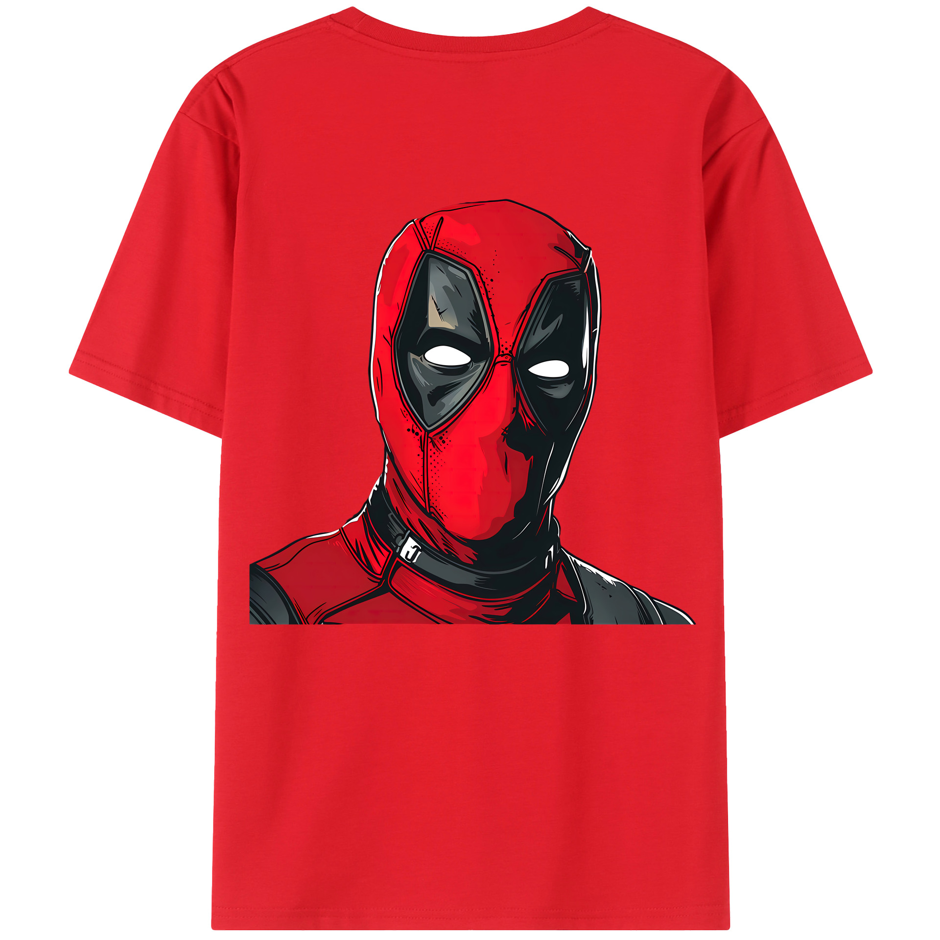 （画像用） Deadpool デッドプール 綿100％ メンズ半袖Tシャツ（バックプリント） 通気性