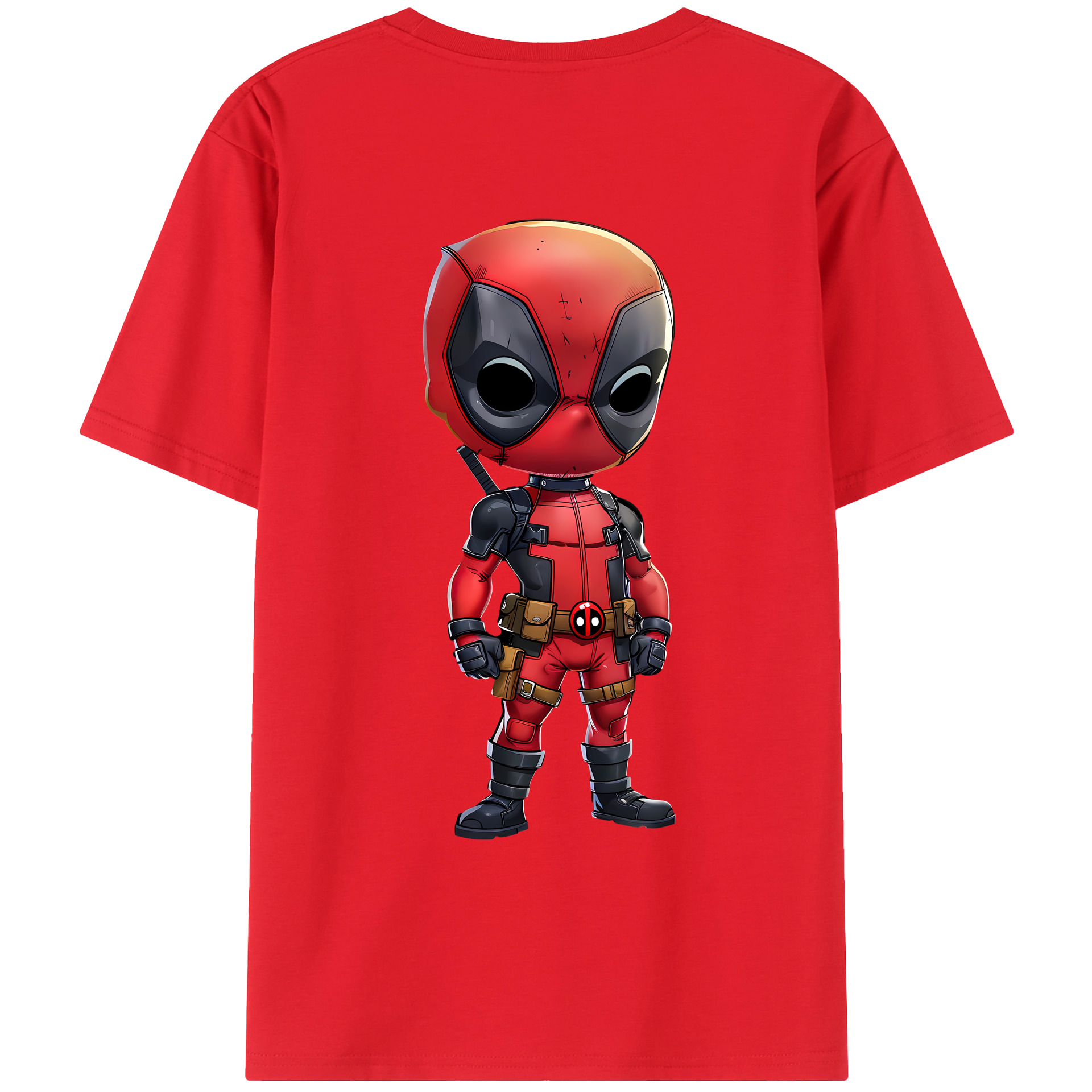 （画像用） Deadpool デッドプール 綿100％ メンズ半袖Tシャツ（バックプリント） 通気性