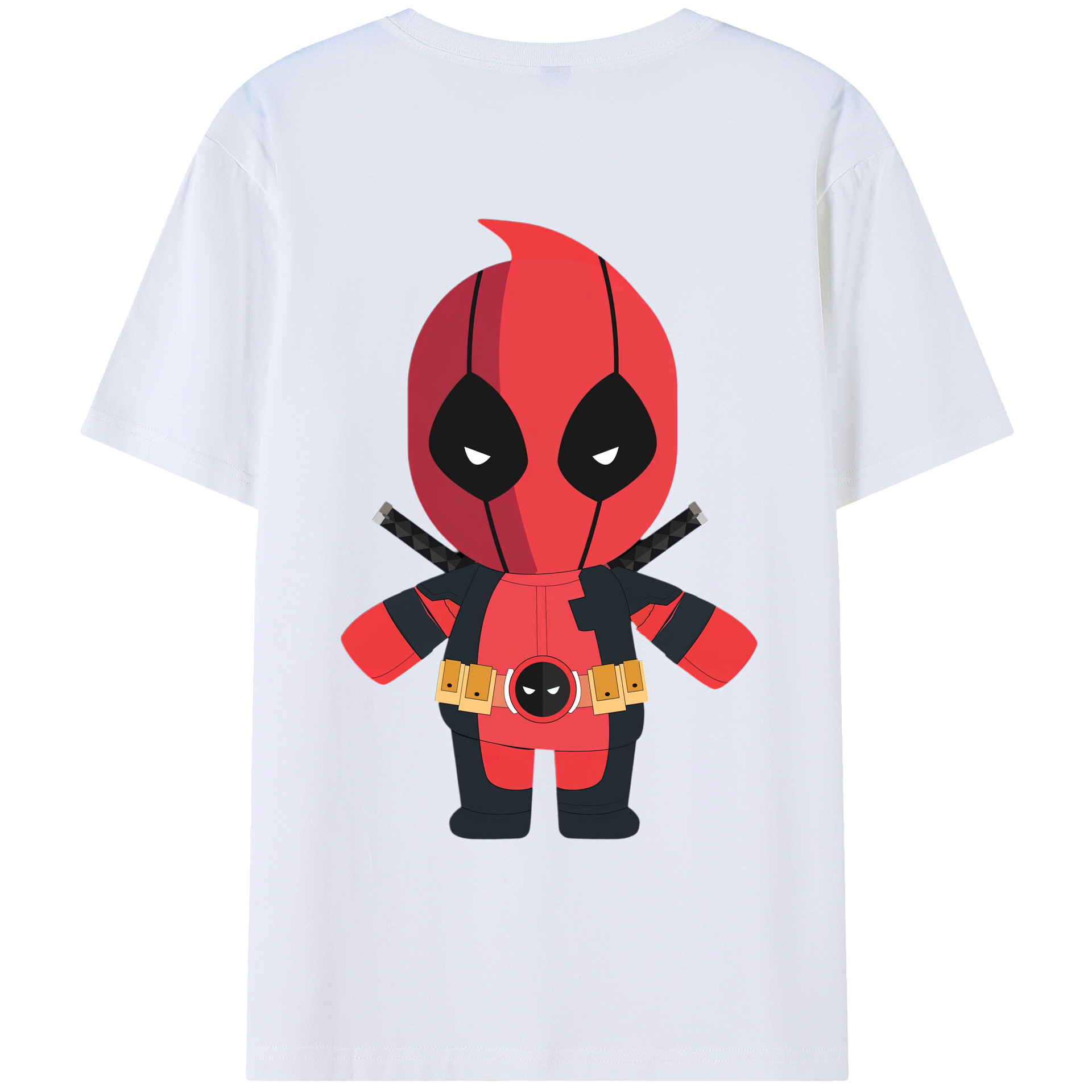 （画像用） Deadpool デッドプール 綿100％ メンズ半袖Tシャツ（バックプリント） 通気性