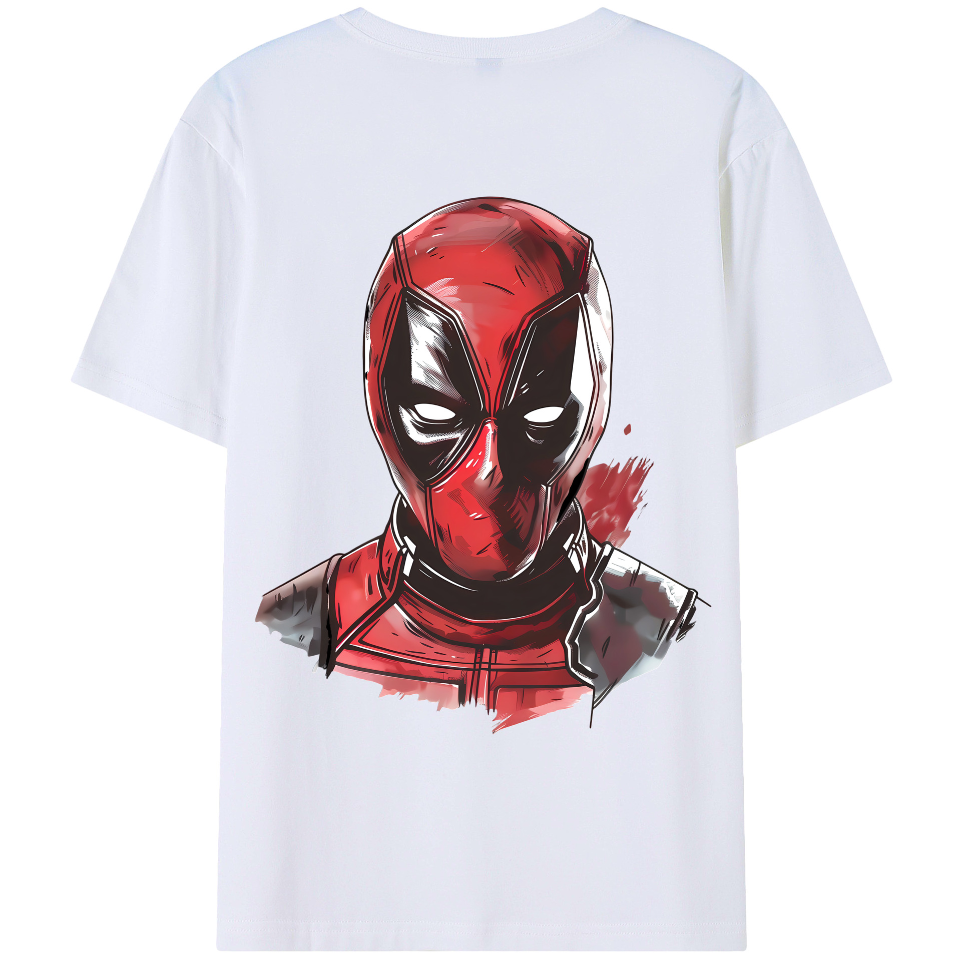 （画像用） Deadpool デッドプール 綿100％ メンズ半袖Tシャツ（バックプリント） 通気性