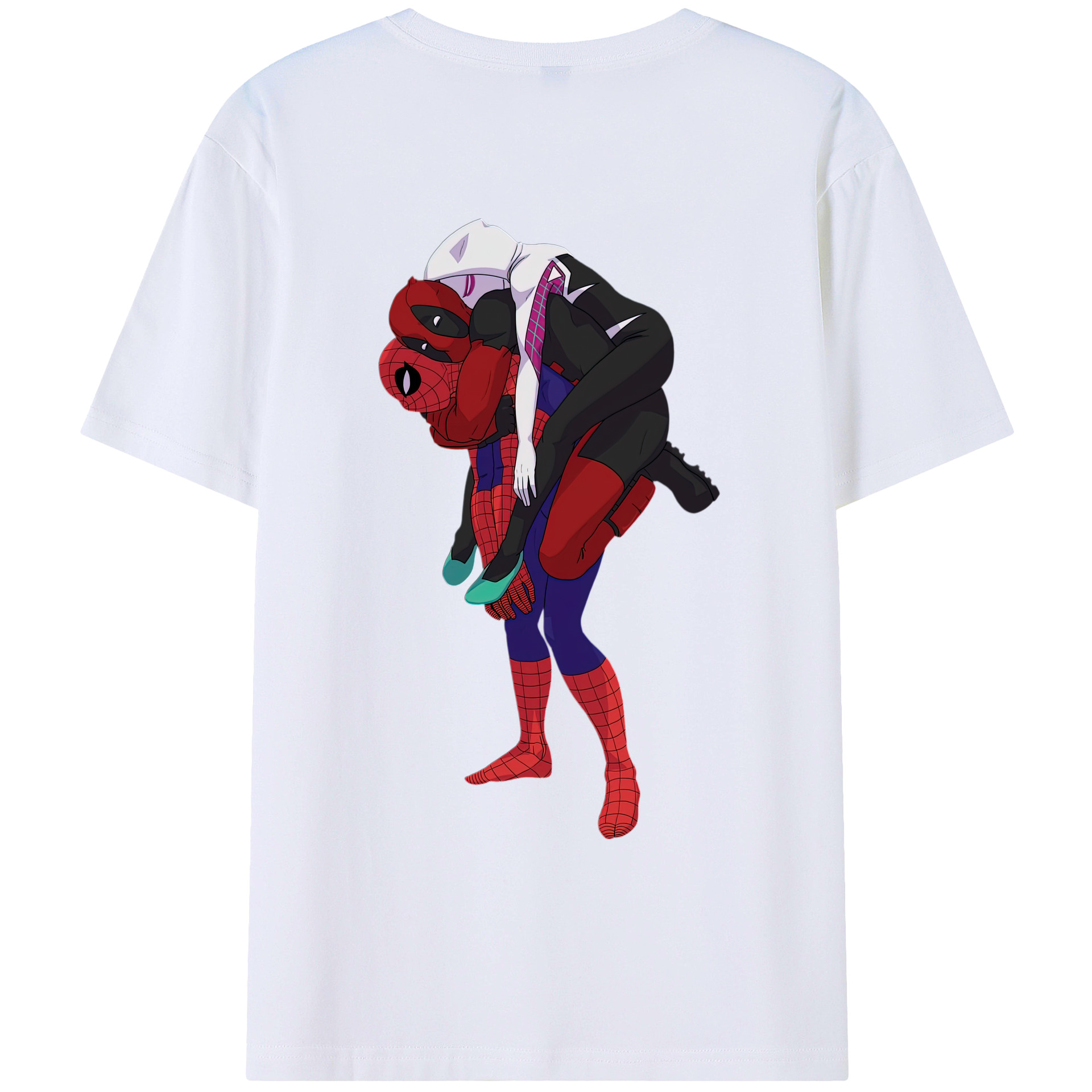 （画像用） Deadpool デッドプール 綿100％ メンズ半袖Tシャツ（バックプリント） 通気性