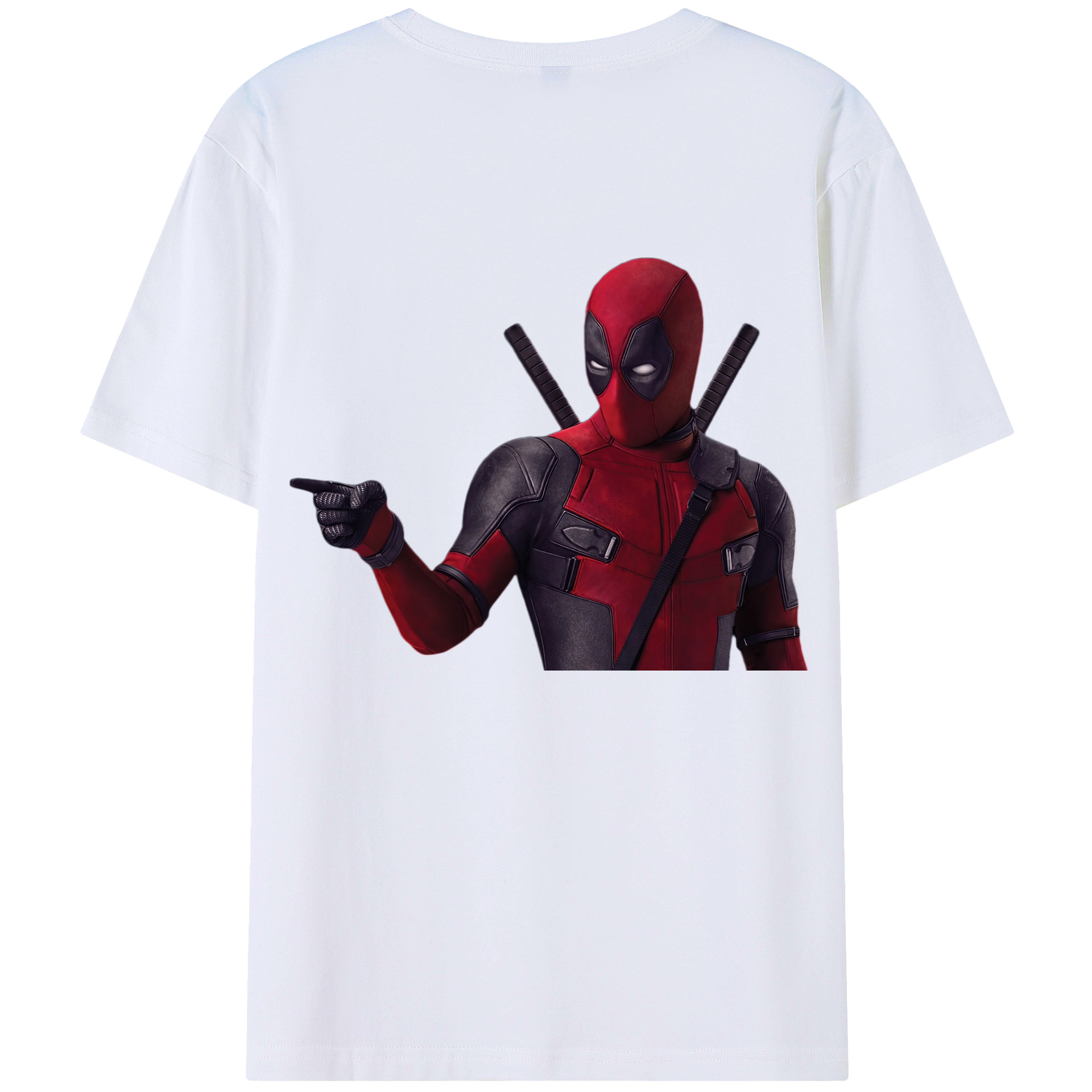 （画像用） Deadpool デッドプール 綿100％ メンズ半袖Tシャツ（バックプリント） 通気性