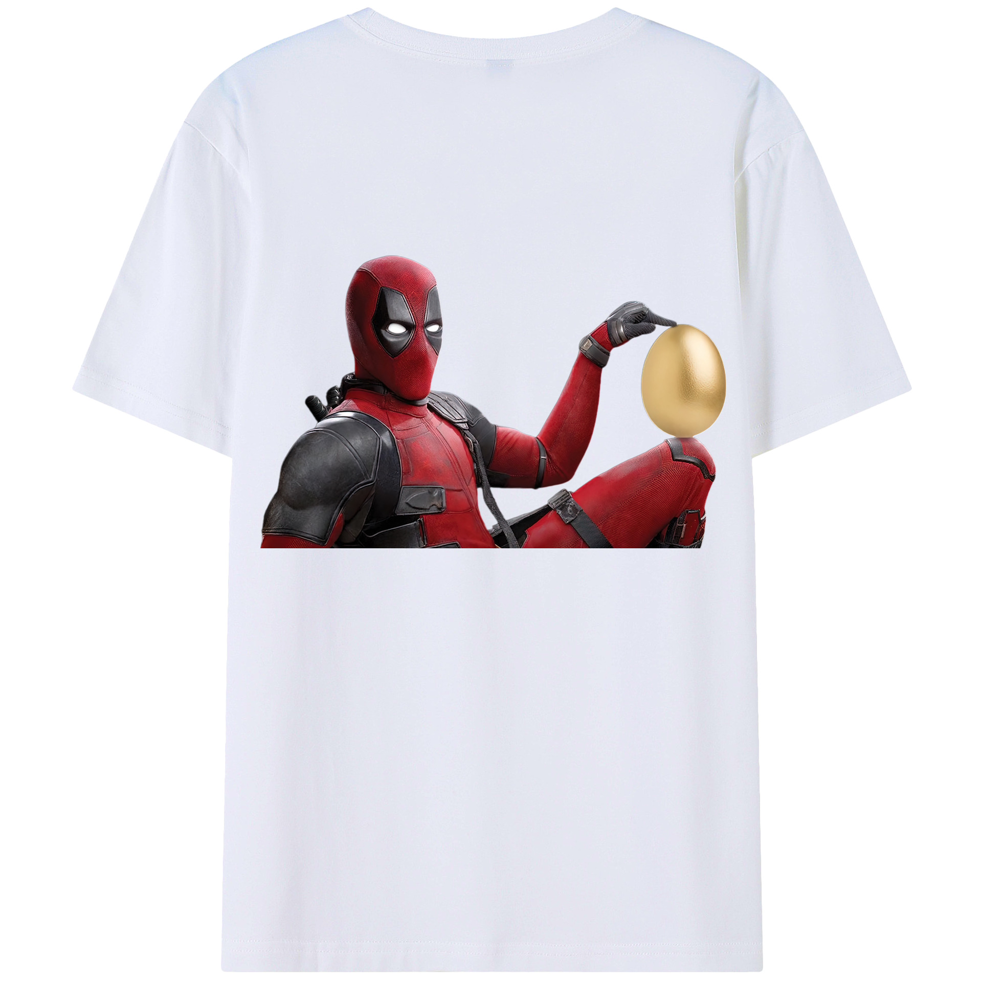 （画像用） Deadpool デッドプール 綿100％ メンズ半袖Tシャツ（バックプリント） 通気性