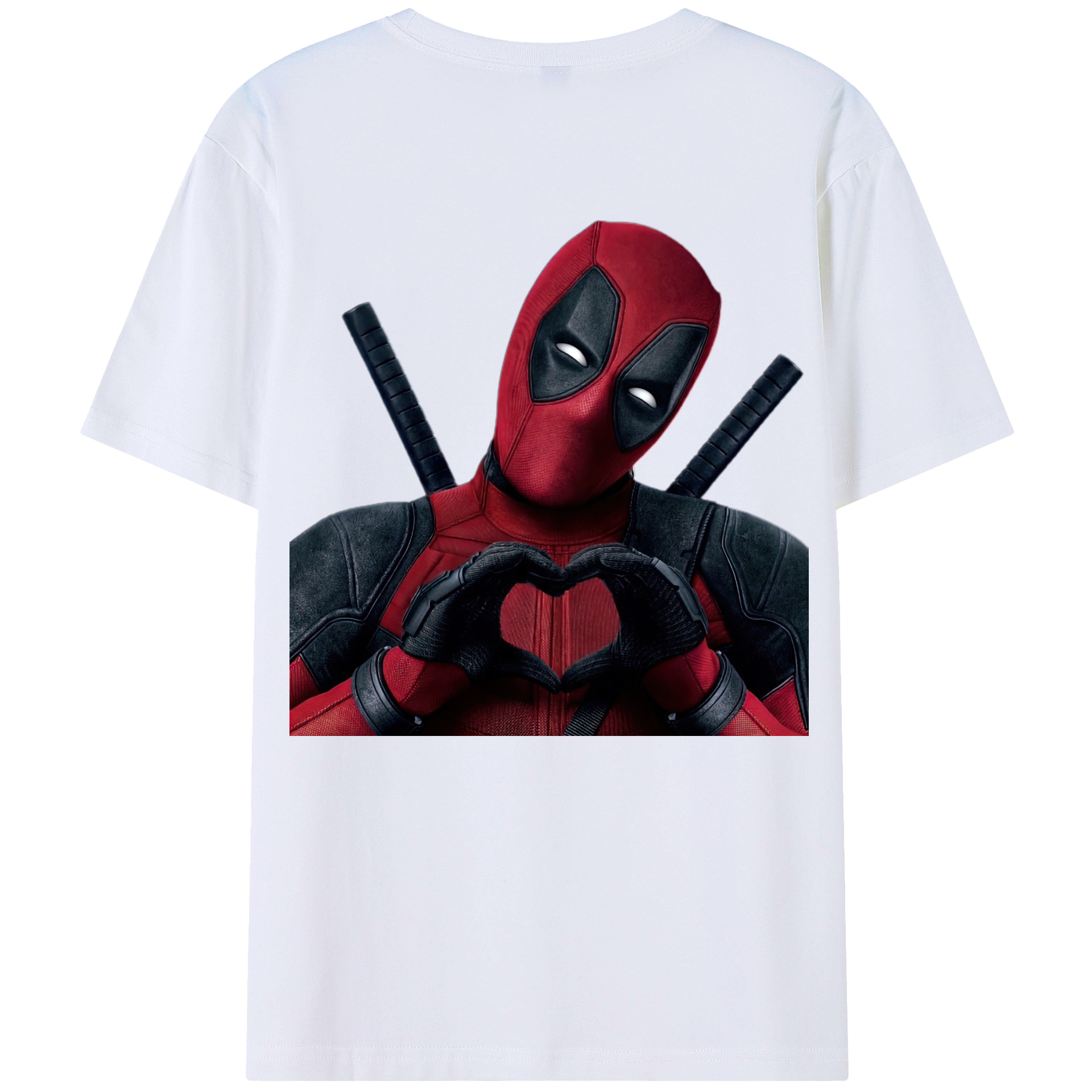 （画像用） Deadpool デッドプール 綿100％ メンズ半袖Tシャツ（バックプリント） 通気性