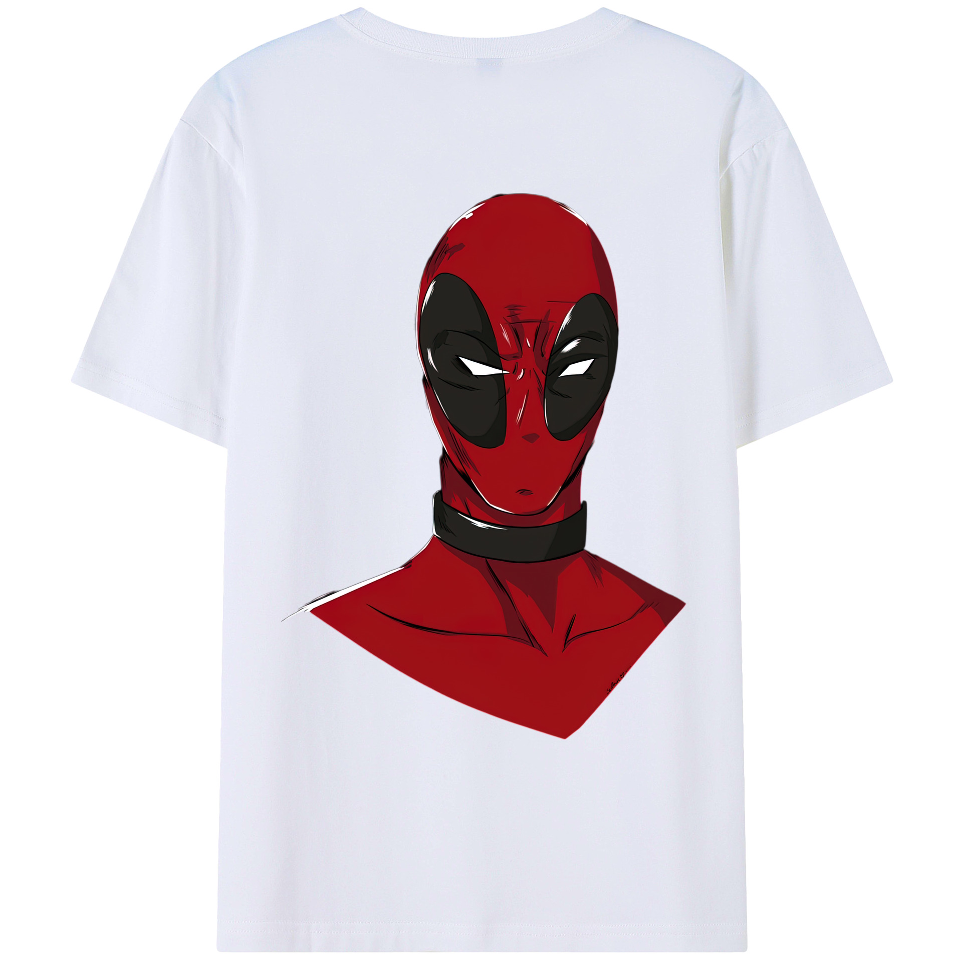 （画像用） Deadpool デッドプール 綿100％ メンズ半袖Tシャツ（バックプリント） 通気性