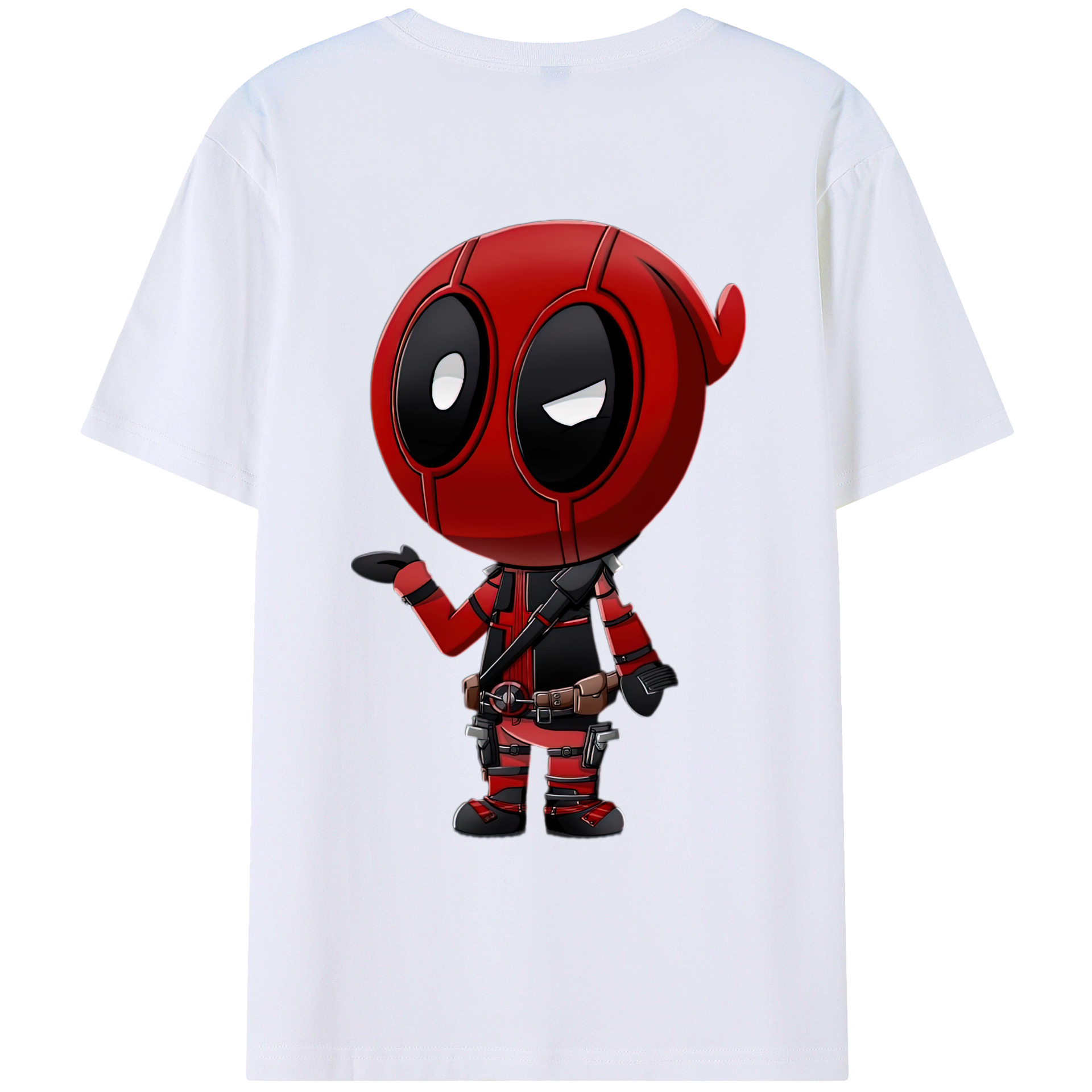 （画像用） Deadpool デッドプール 綿100％ メンズ半袖Tシャツ（バックプリント） 通気性