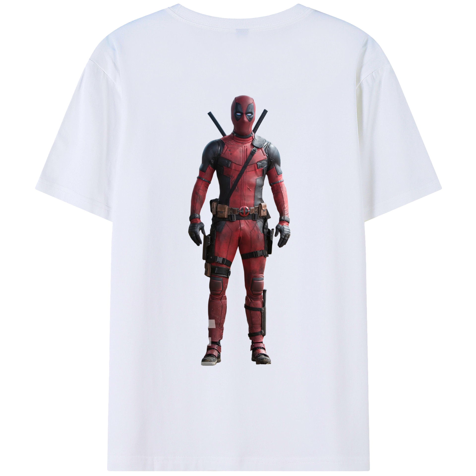 （画像用） Deadpool デッドプール 綿100％ メンズ半袖Tシャツ（バックプリント） 通気性