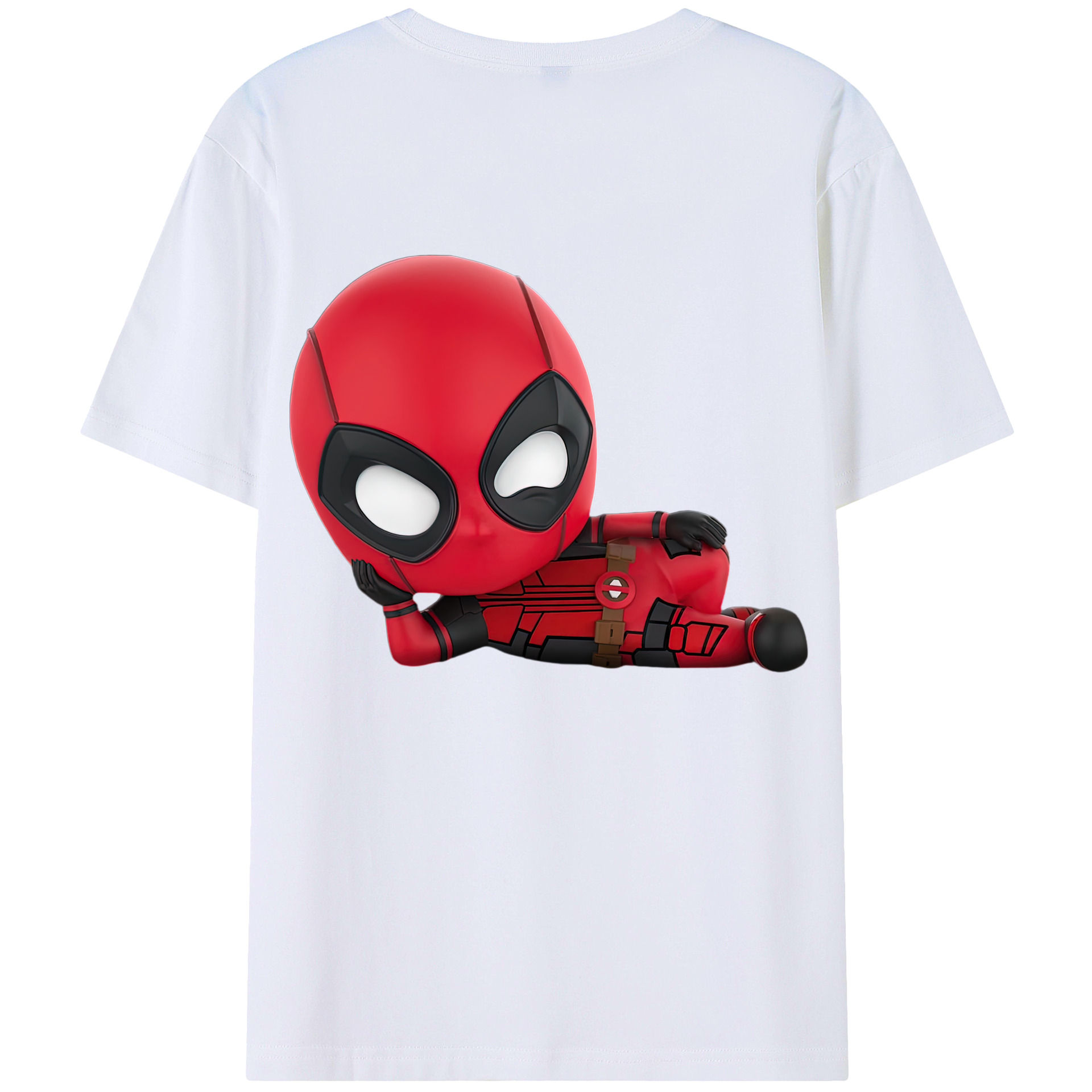 （画像用） Deadpool デッドプール 綿100％ メンズ半袖Tシャツ（バックプリント） 通気性