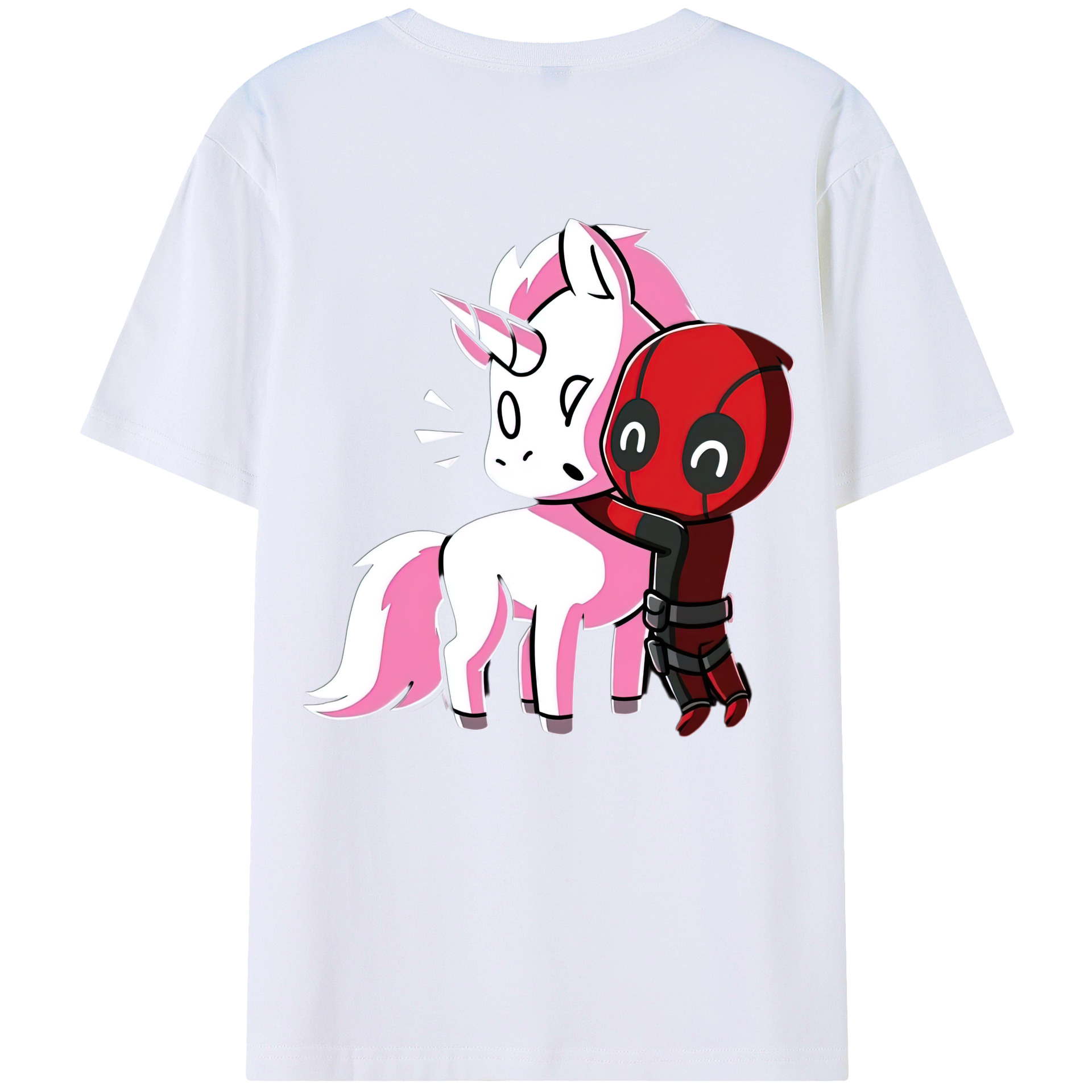 （画像用） Deadpool デッドプール 綿100％ メンズ半袖Tシャツ（バックプリント） 通気性