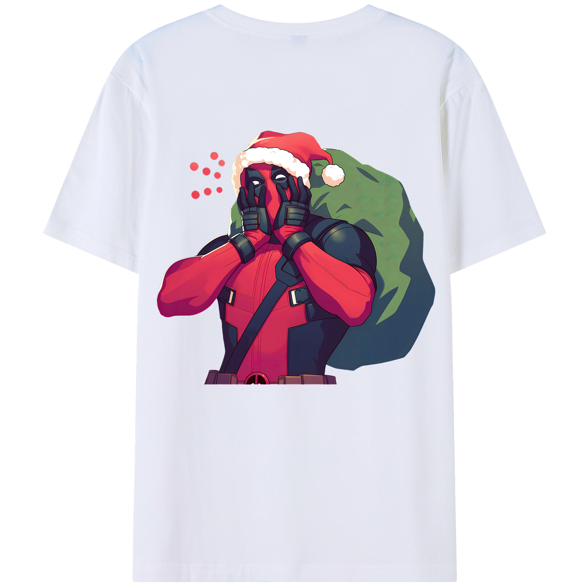 （画像用） Deadpool デッドプール 綿100％ メンズ半袖Tシャツ（バックプリント） 通気性