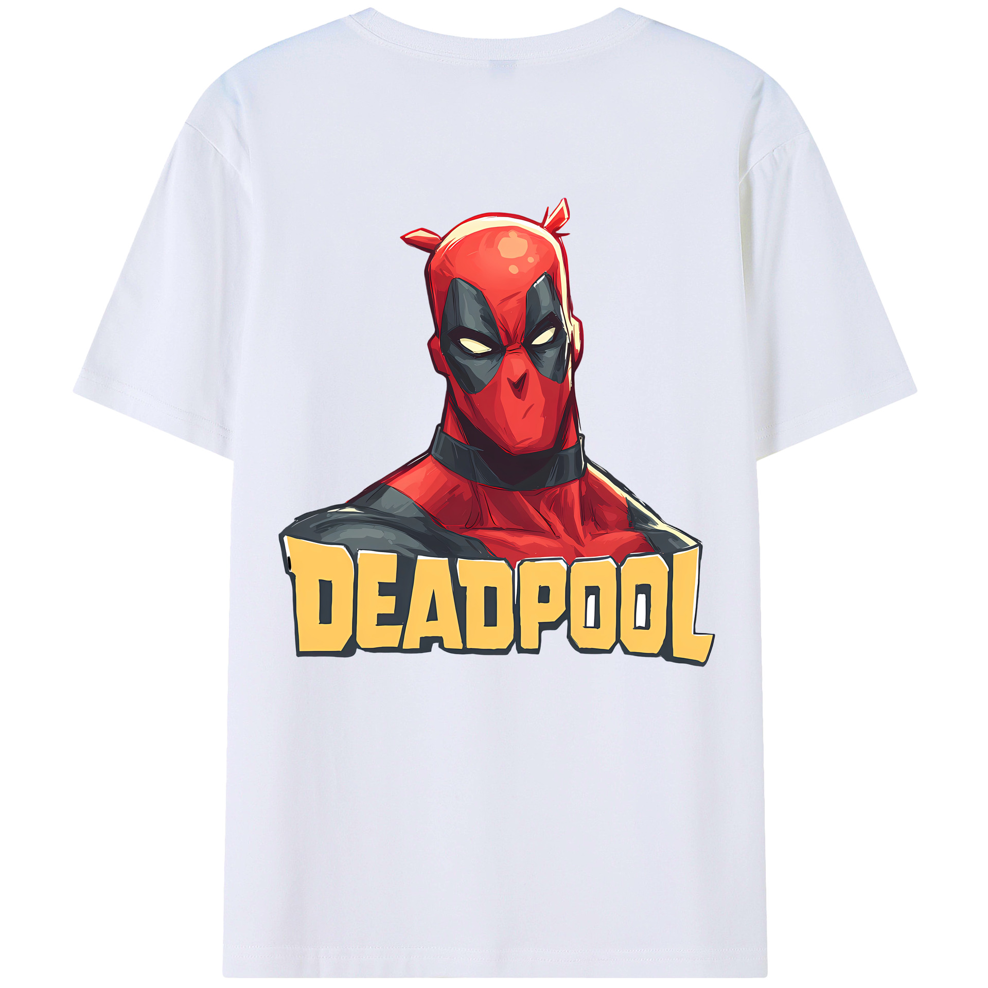 （画像用） Deadpool デッドプール 綿100％ メンズ半袖Tシャツ（バックプリント） 通気性