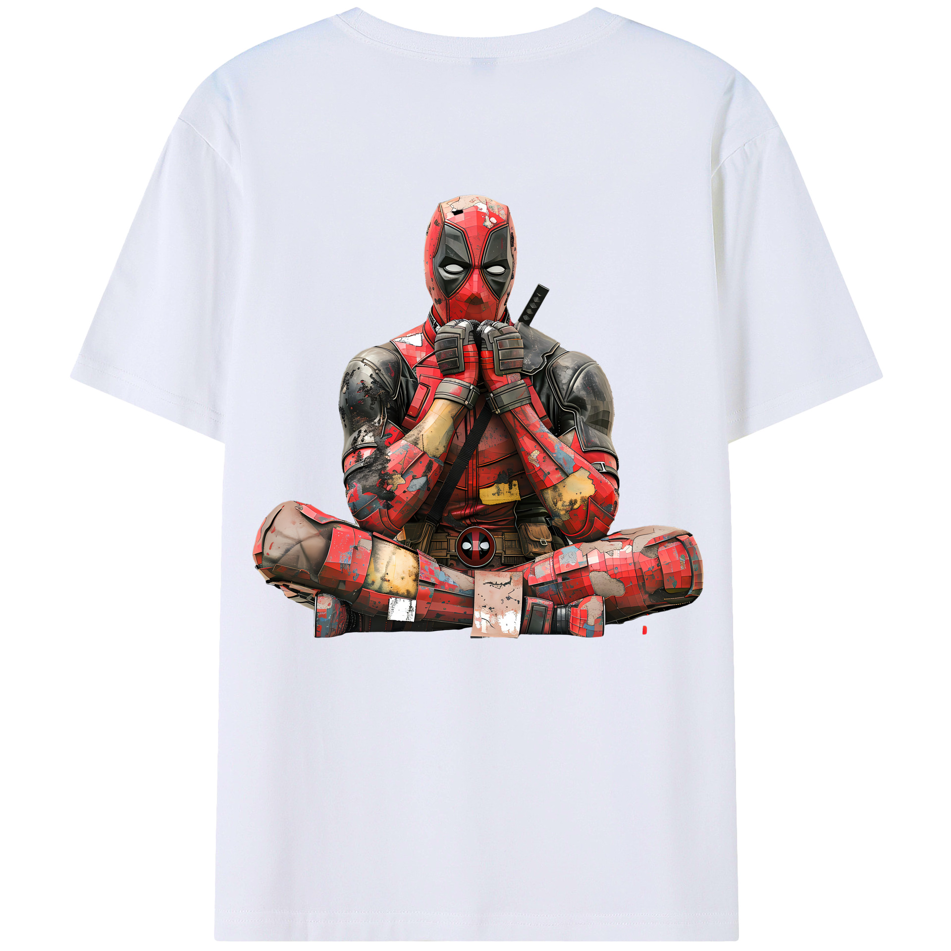 （画像用） Deadpool デッドプール 綿100％ メンズ半袖Tシャツ（バックプリント） 通気性