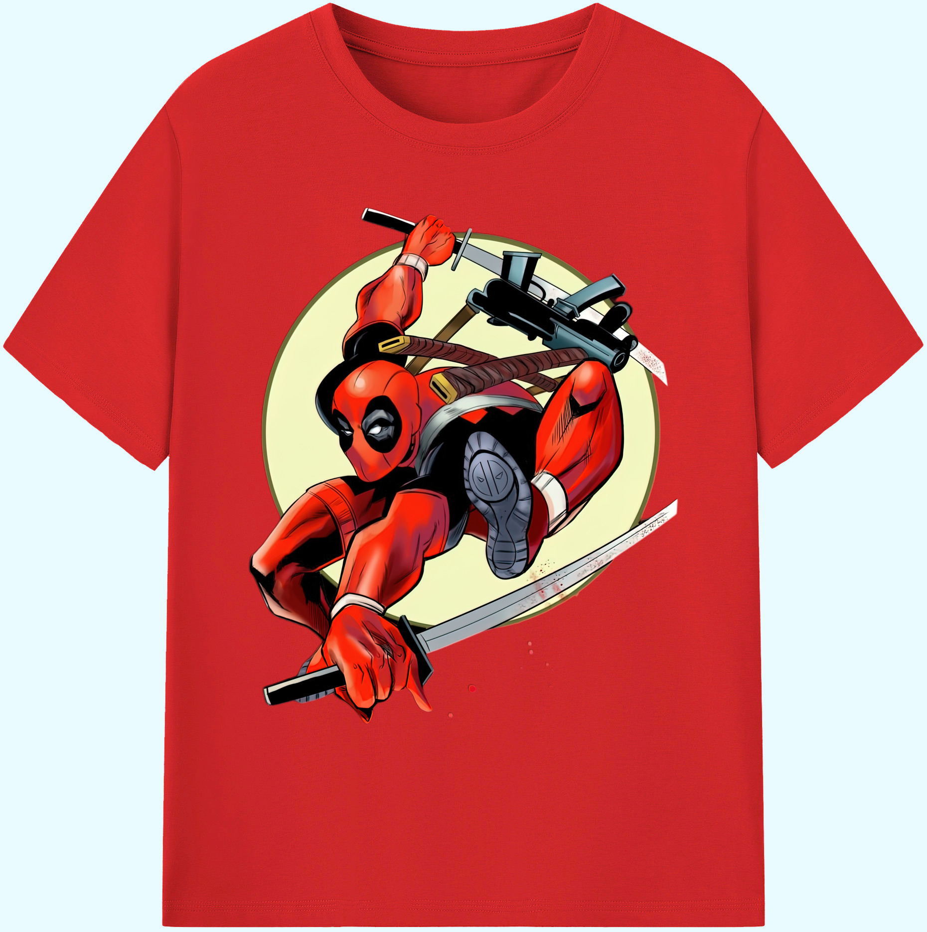 （画像用） Deadpool デッドプール 綿100％ メンズ半袖Tシャツ｜肌触りやわらか＆通気性