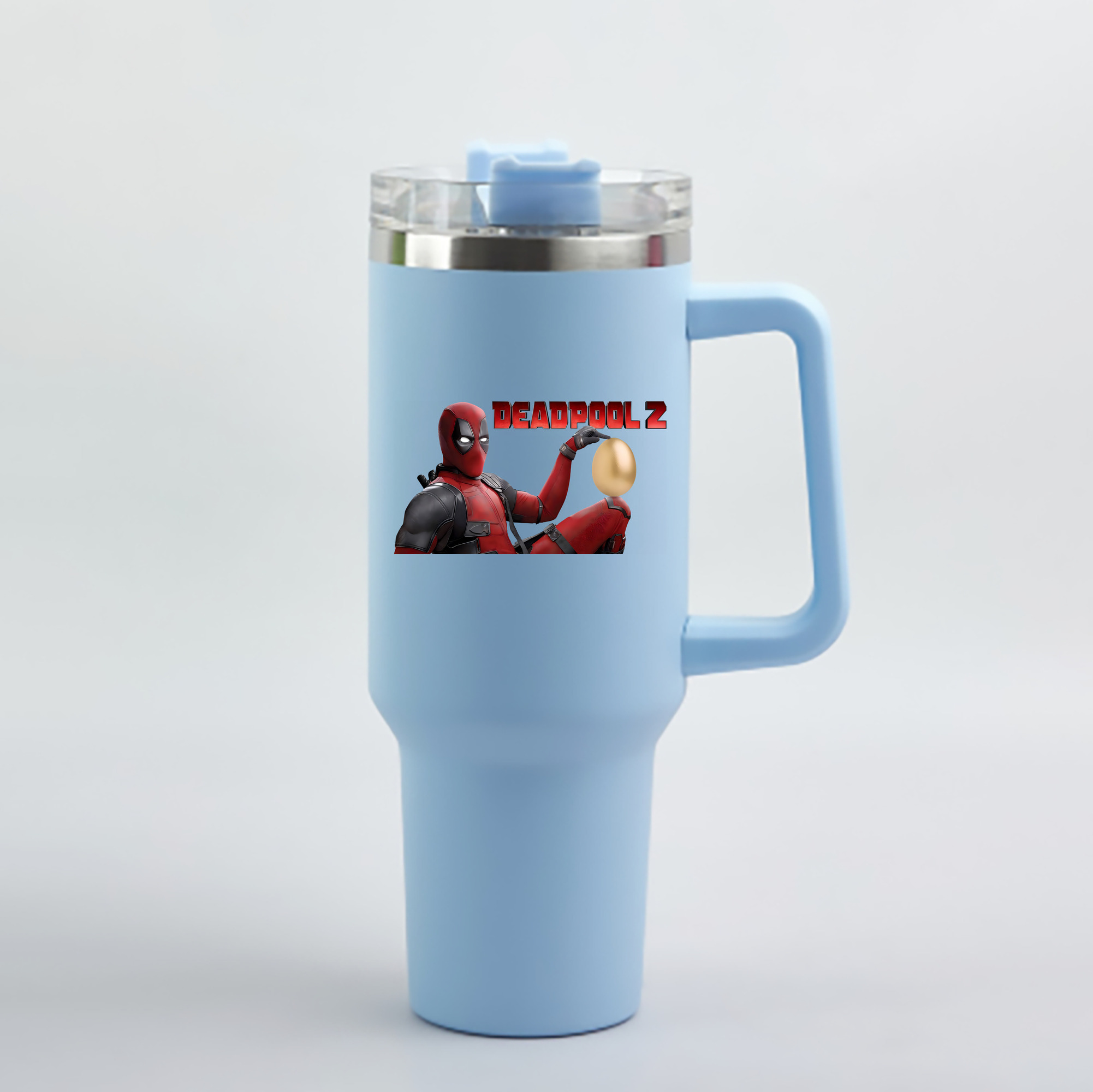 （画像用） Deadpool デッドプール 1200mL車用タンブラー - クリスタルステッカー（プラスチックストロー付き）
