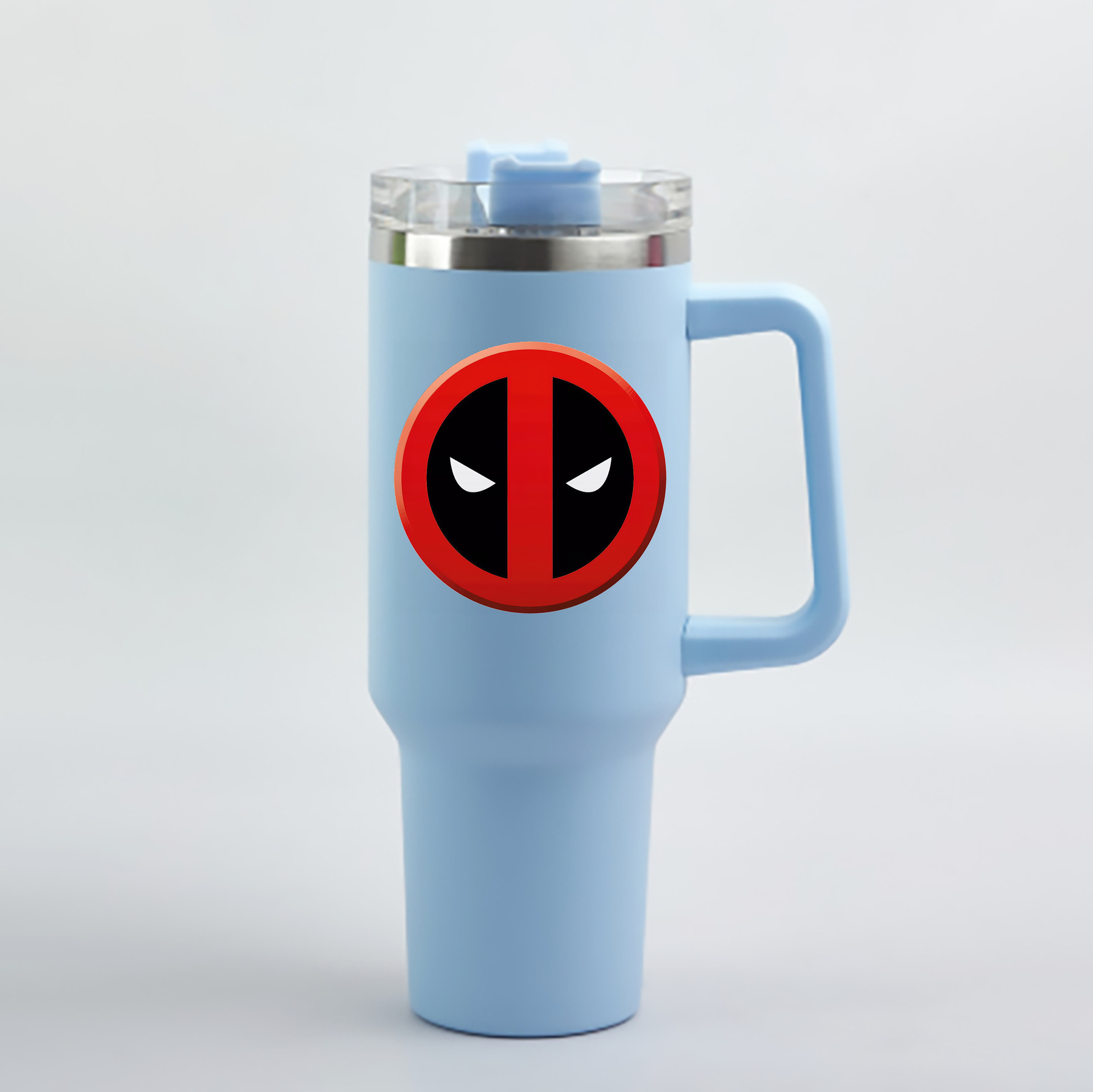 （画像用） Deadpool デッドプール 1200mL車用タンブラー - クリスタルステッカー（プラスチックストロー付き）