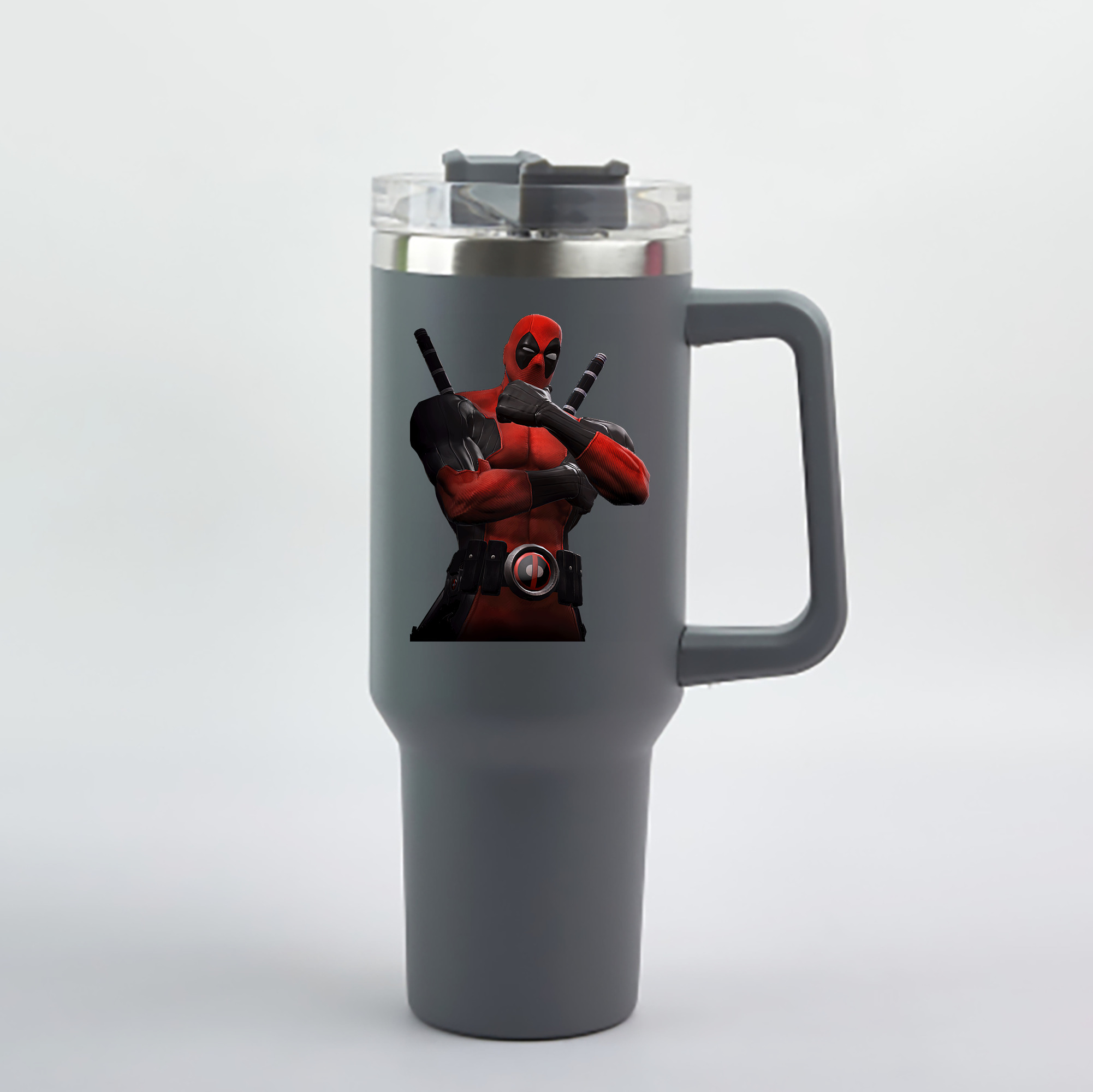 （画像用） Deadpool デッドプール 1200mL車用タンブラー - クリスタルステッカー（プラスチックストロー付き）