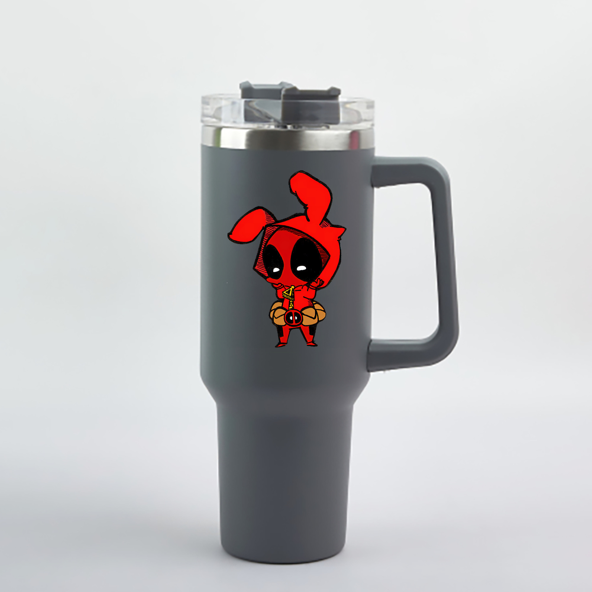 （画像用） Deadpool デッドプール 1200mL車用タンブラー - クリスタルステッカー（プラスチックストロー付き）