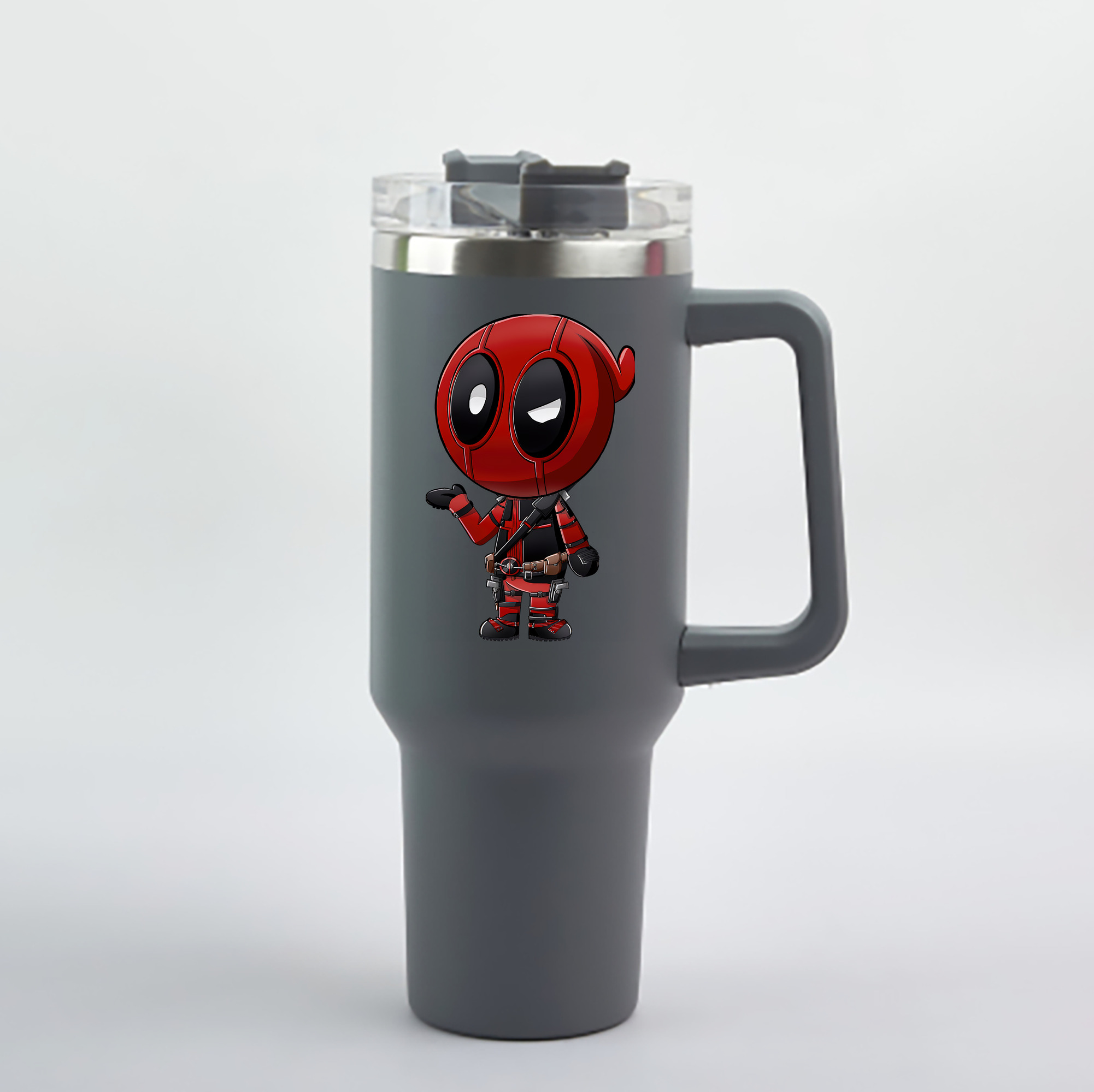 （画像用） Deadpool デッドプール 1200mL車用タンブラー - クリスタルステッカー（プラスチックストロー付き）