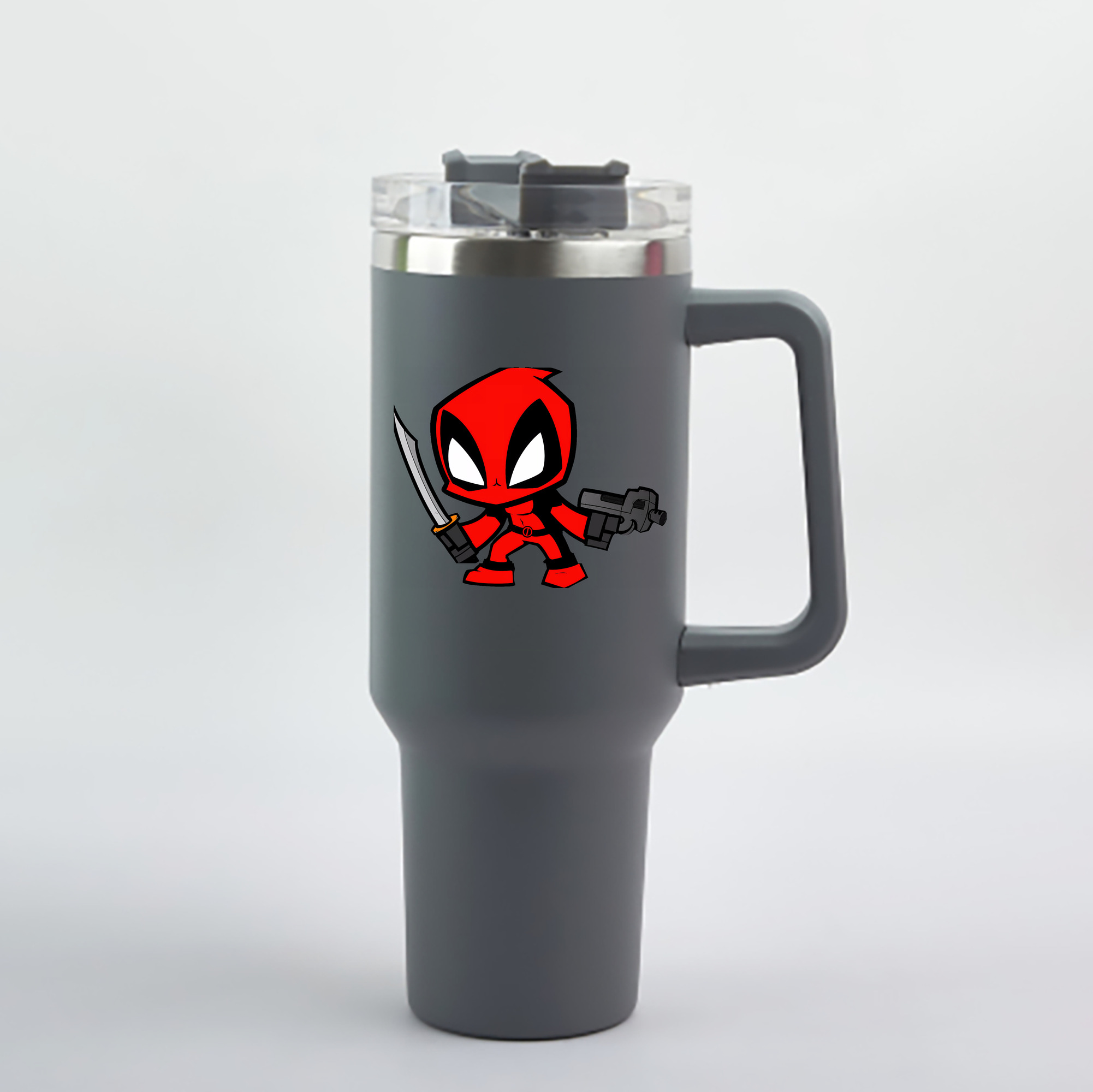 （画像用） Deadpool デッドプール 1200mL車用タンブラー - クリスタルステッカー（プラスチックストロー付き）