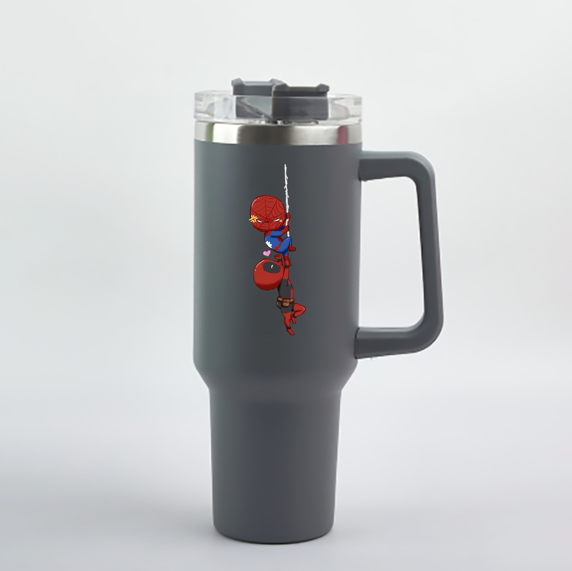 （画像用） Deadpool デッドプール 1200mL車用タンブラー - クリスタルステッカー（プラスチックストロー付き）