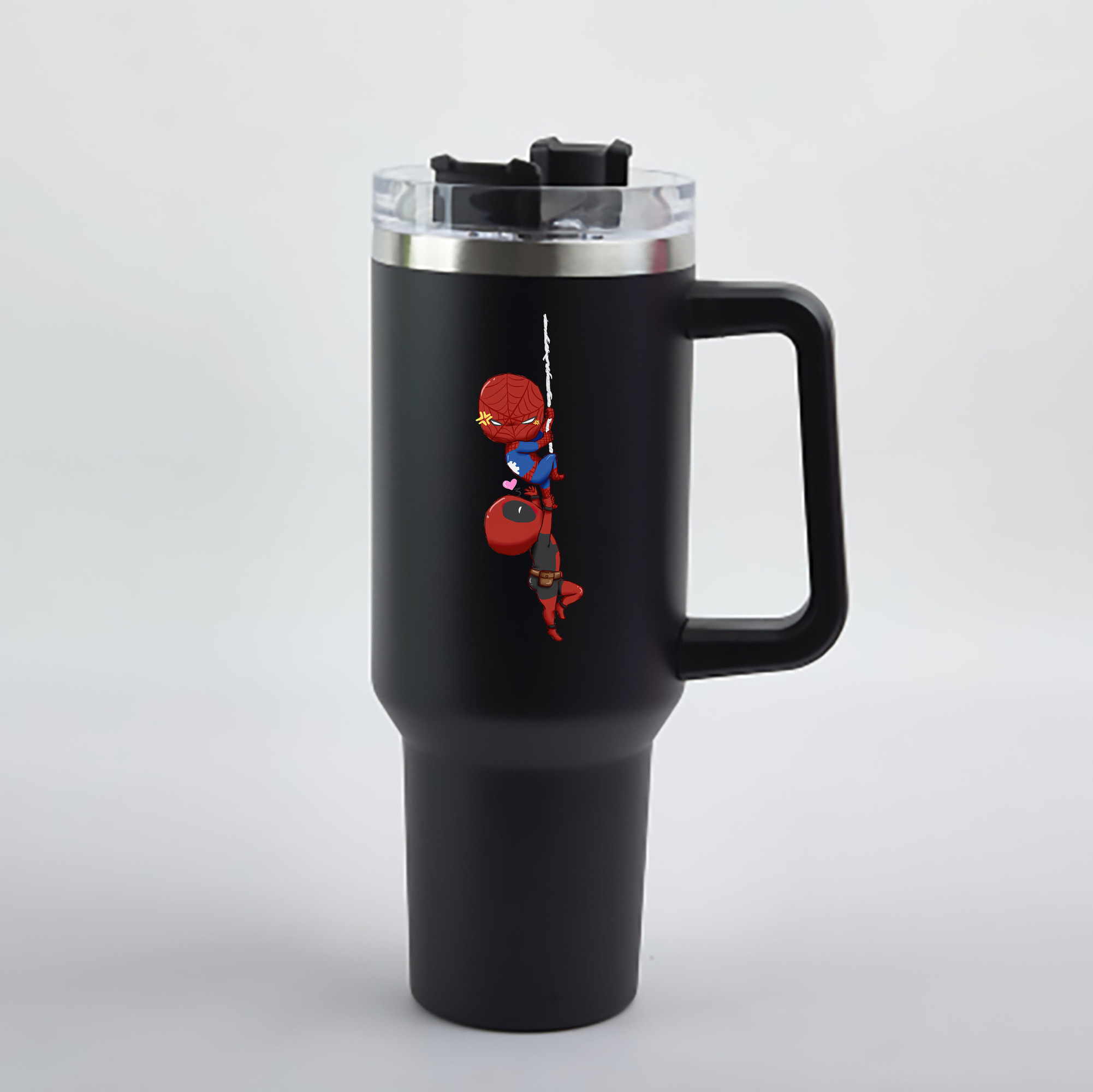 （画像用） Deadpool デッドプール 1200mL車用タンブラー - クリスタルステッカー（プラスチックストロー付き）