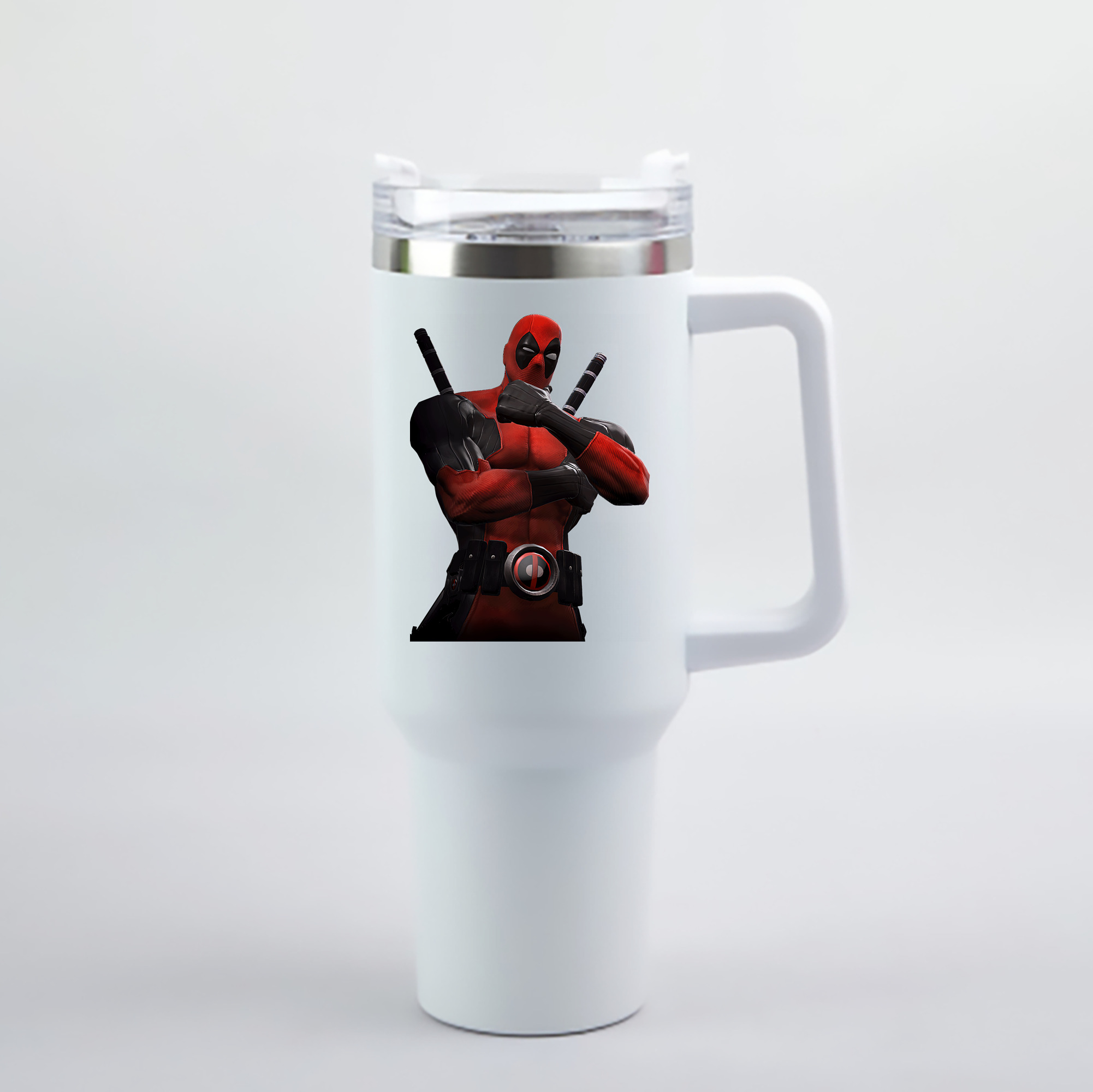（画像用） Deadpool デッドプール 1200mL車用タンブラー - クリスタルステッカー（プラスチックストロー付き）