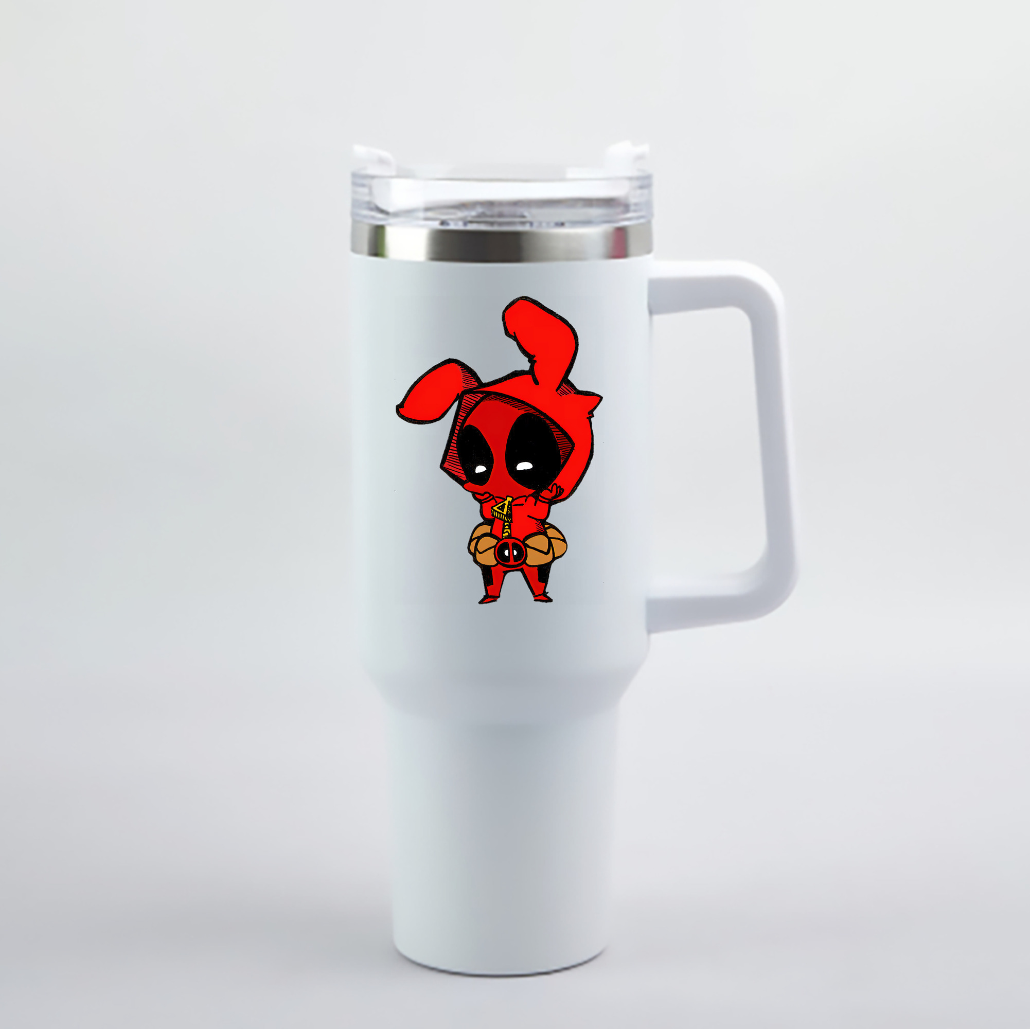 （画像用） Deadpool デッドプール 1200mL車用タンブラー - クリスタルステッカー（プラスチックストロー付き）
