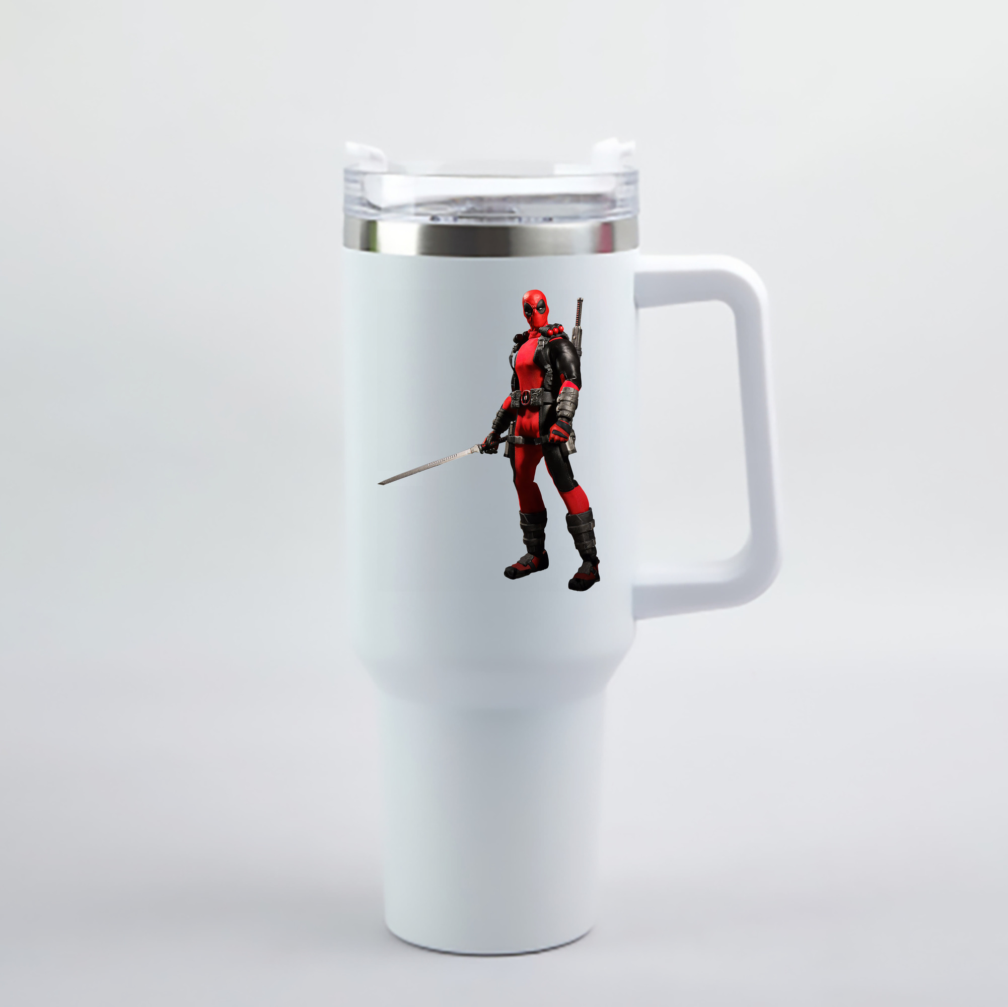 （画像用） Deadpool デッドプール 1200mL車用タンブラー - クリスタルステッカー（プラスチックストロー付き）