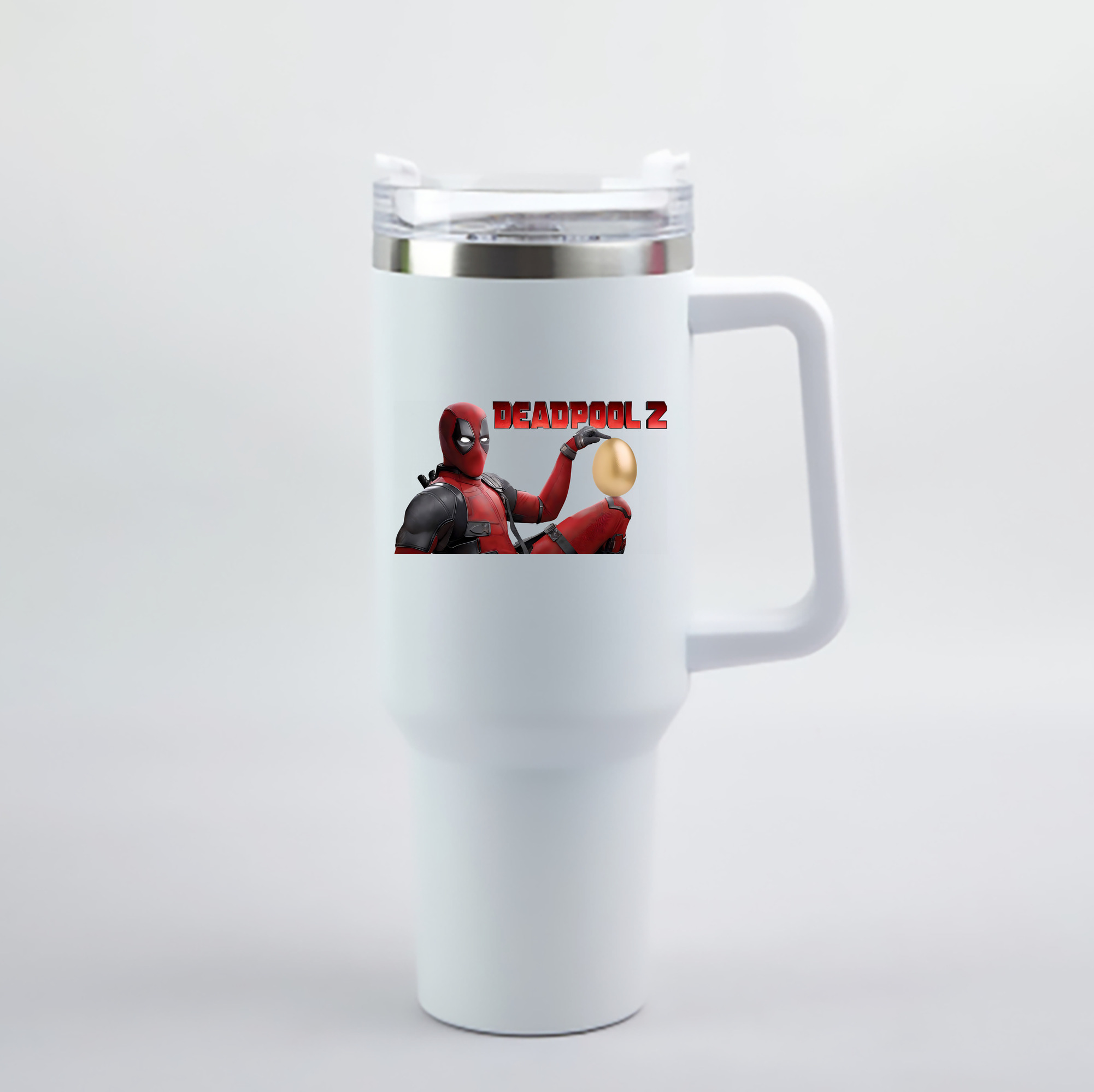 （画像用） Deadpool デッドプール 1200mL車用タンブラー - クリスタルステッカー（プラスチックストロー付き）