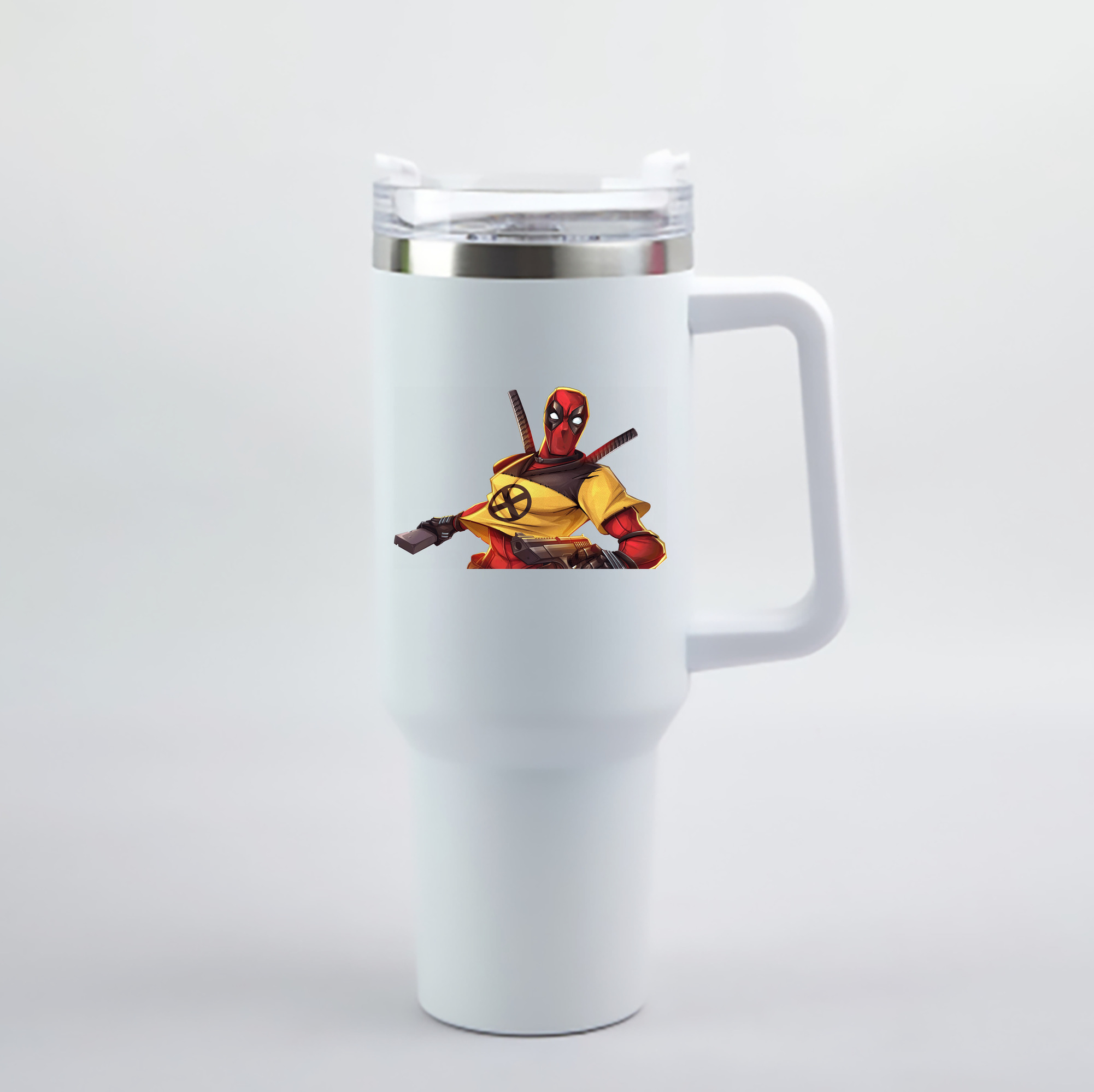 （画像用） Deadpool デッドプール 1200mL車用タンブラー - クリスタルステッカー（プラスチックストロー付き）