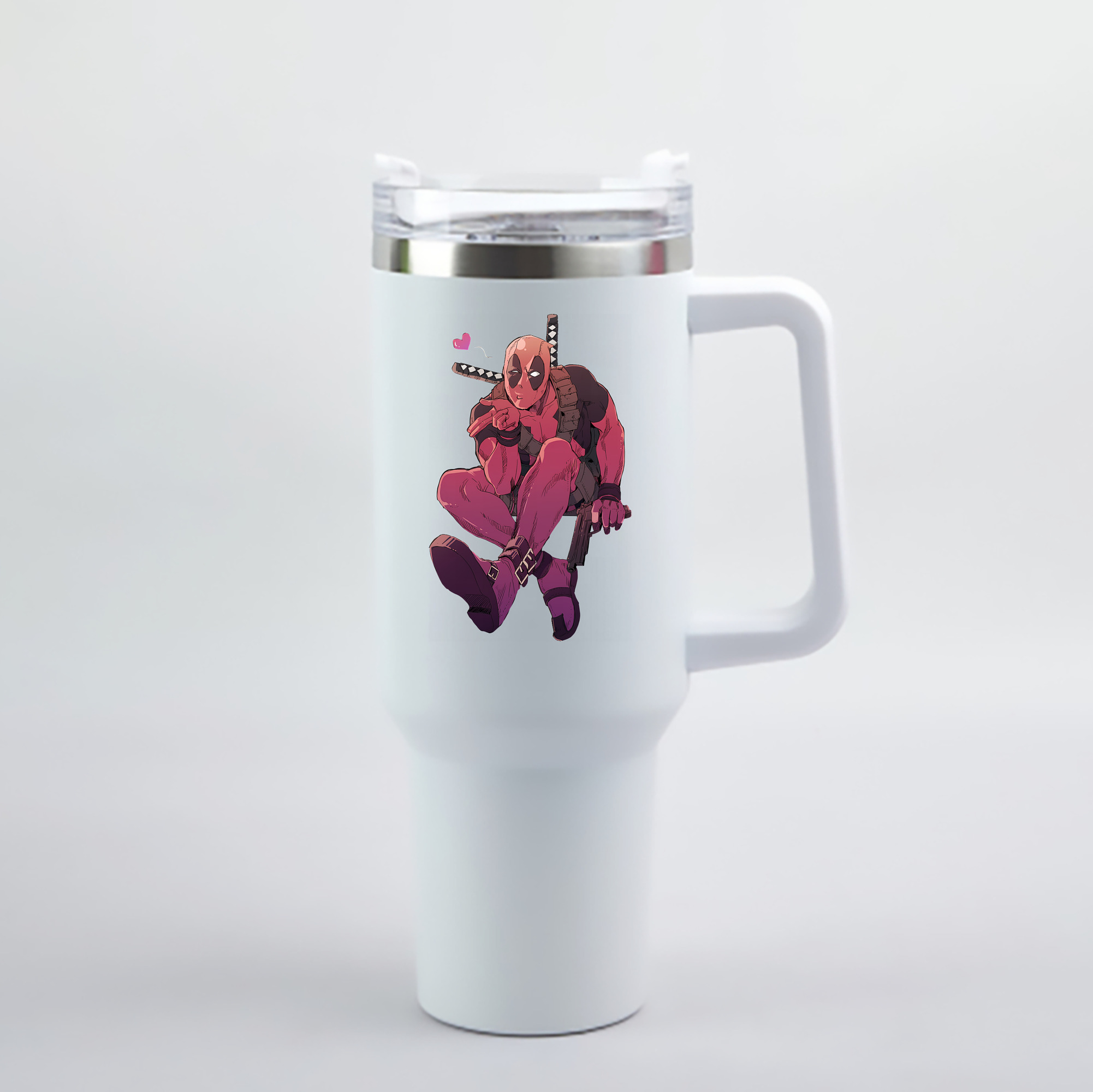 （画像用） Deadpool デッドプール 1200mL車用タンブラー - クリスタルステッカー（プラスチックストロー付き）