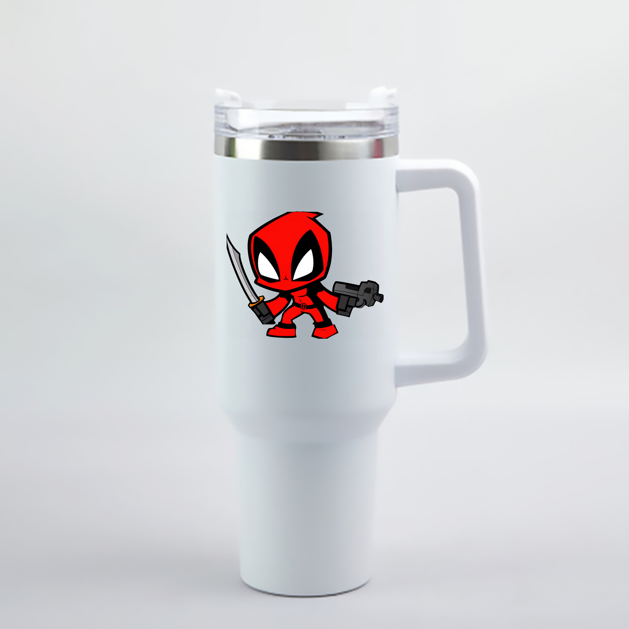 （画像用） Deadpool デッドプール 1200mL車用タンブラー - クリスタルステッカー（プラスチックストロー付き）