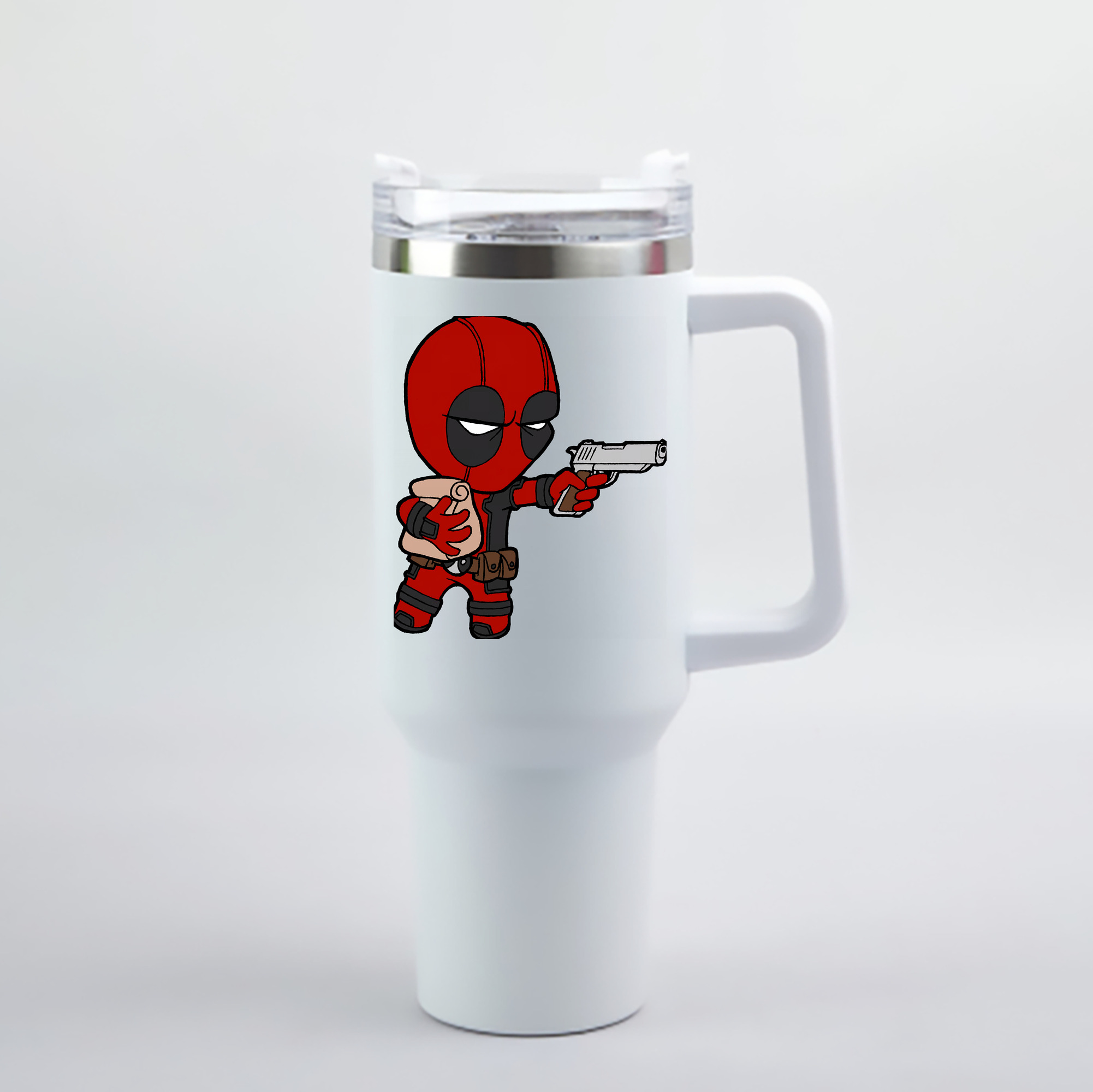 （画像用） Deadpool デッドプール 1200mL車用タンブラー - クリスタルステッカー（プラスチックストロー付き）