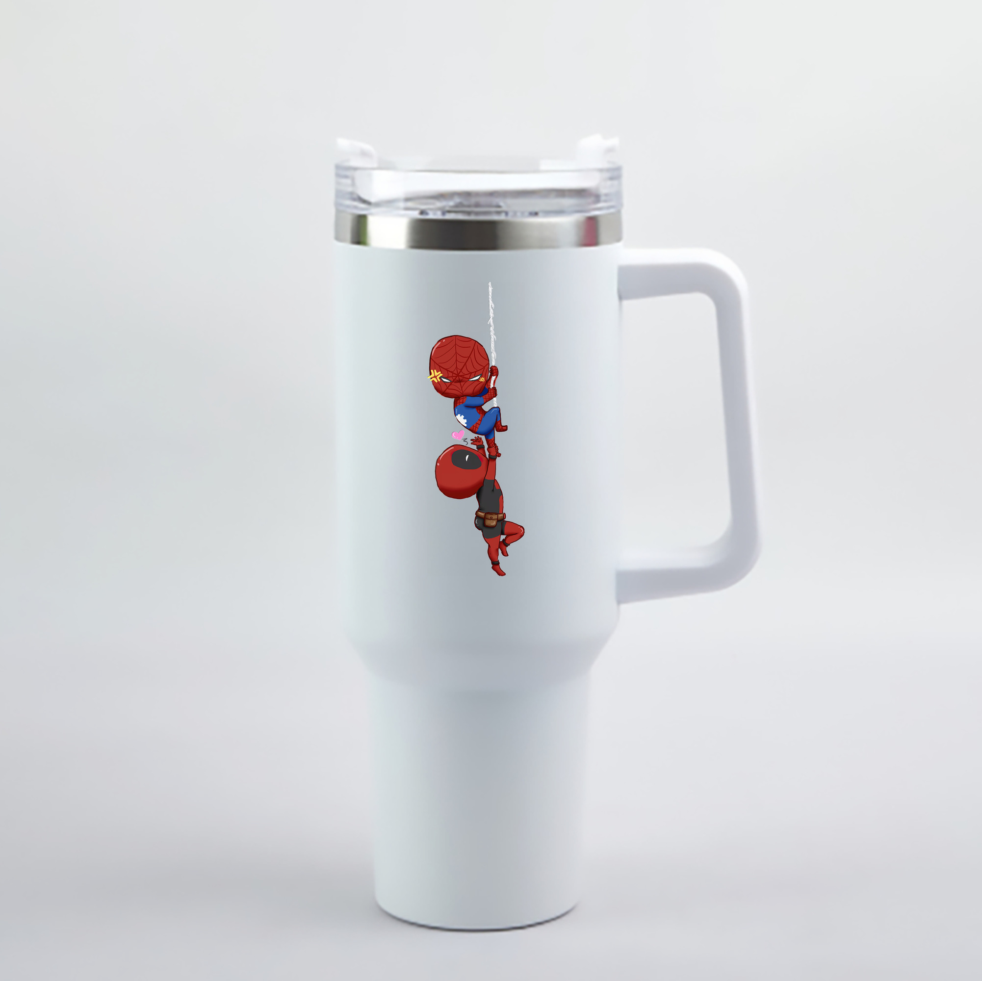 （画像用） Deadpool デッドプール 1200mL車用タンブラー - クリスタルステッカー（プラスチックストロー付き）