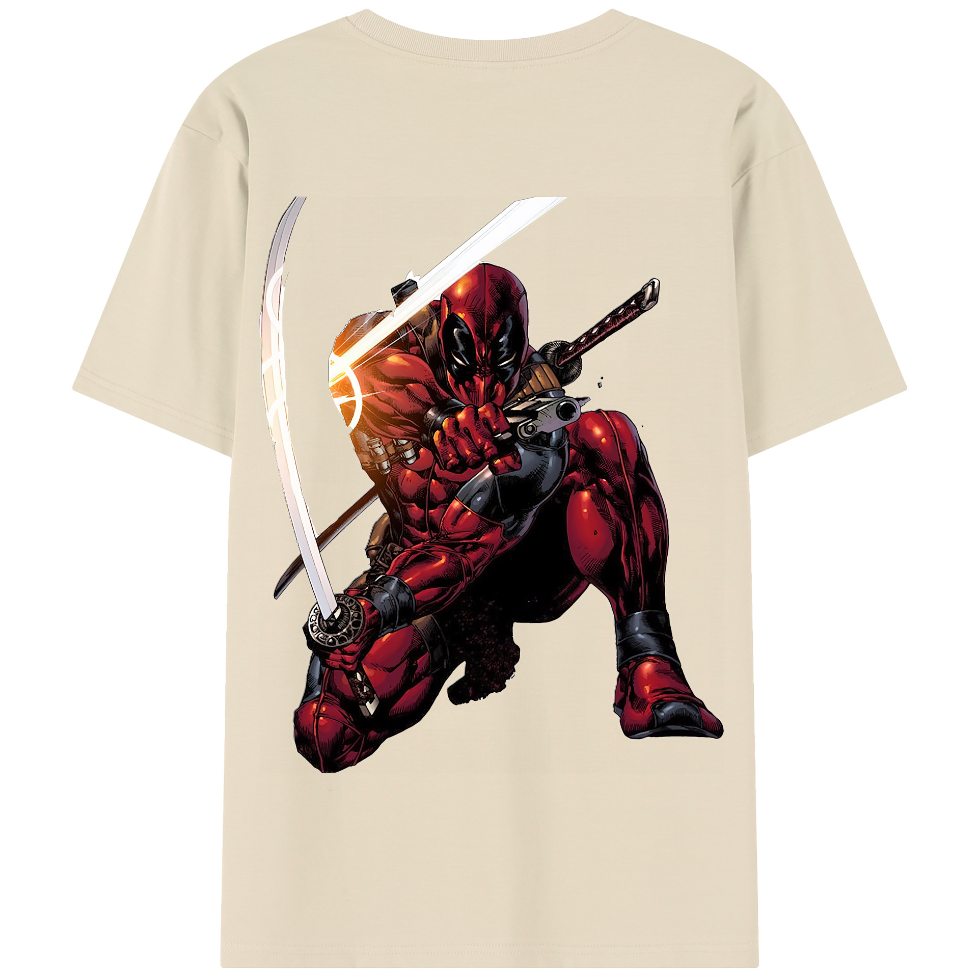 （画像用） Deadpool デッドプール 綿100％半袖Tシャツ（背面プリント）