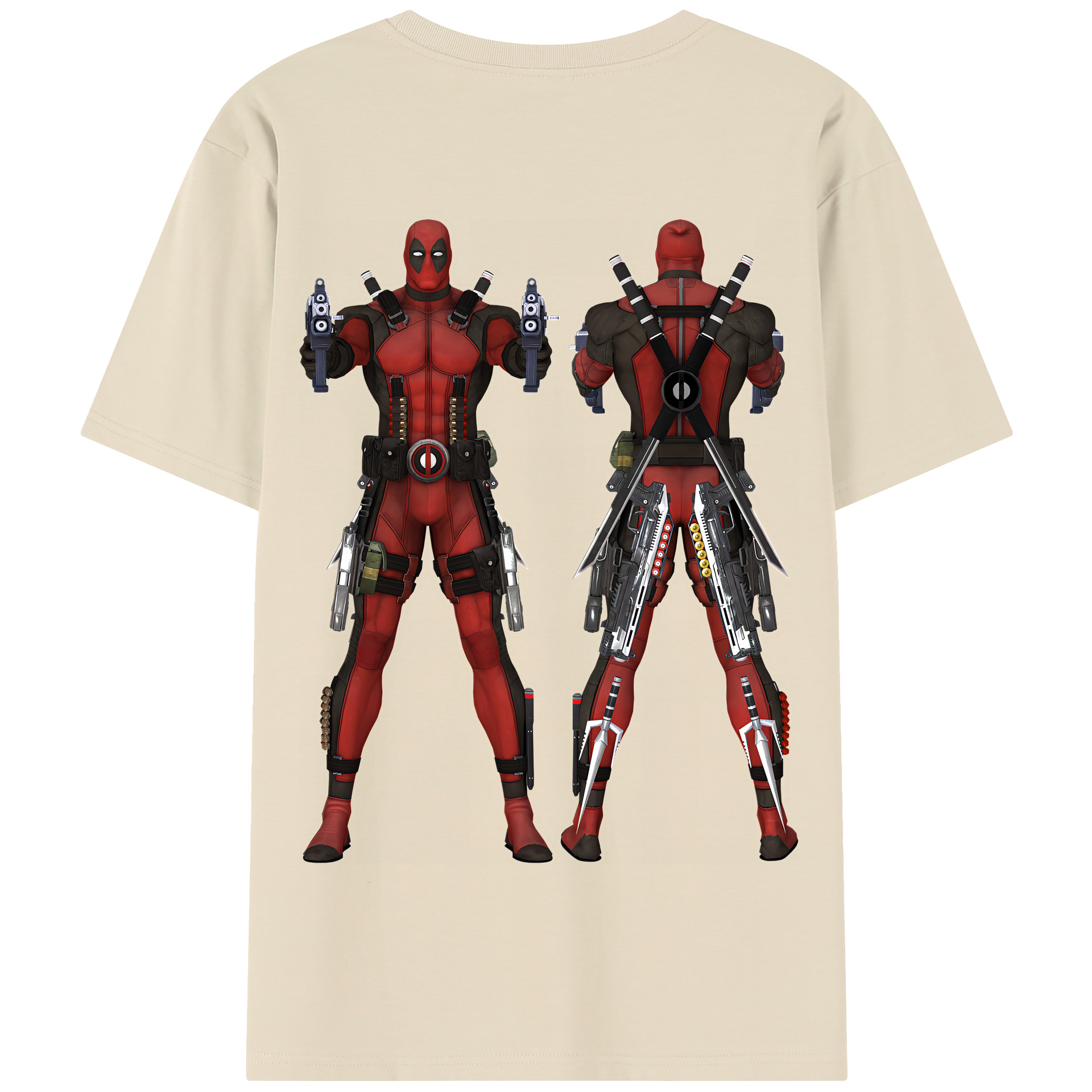 （画像用） Deadpool デッドプール 綿100％半袖Tシャツ（背面プリント）