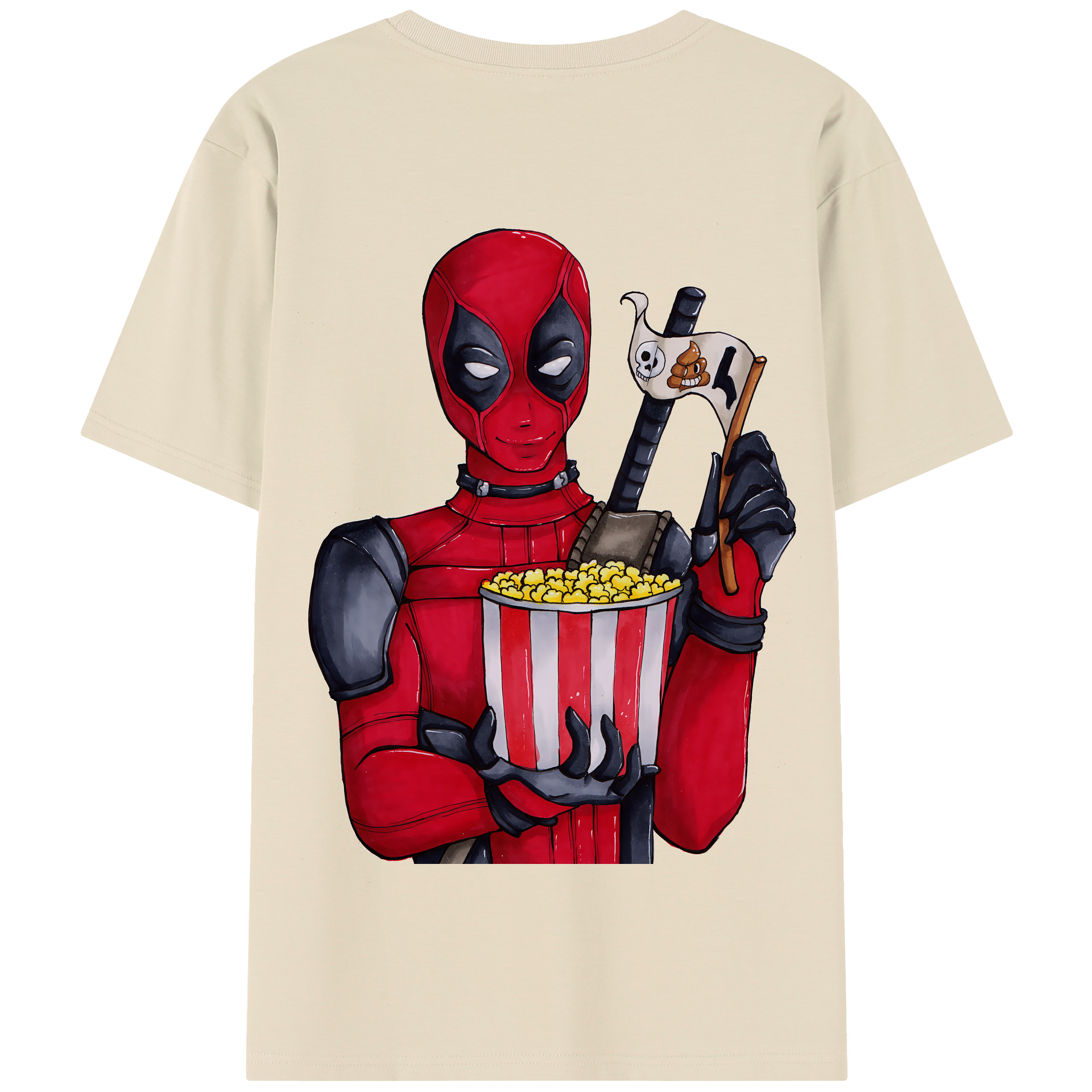 （画像用） Deadpool デッドプール 綿100％半袖Tシャツ（背面プリント）