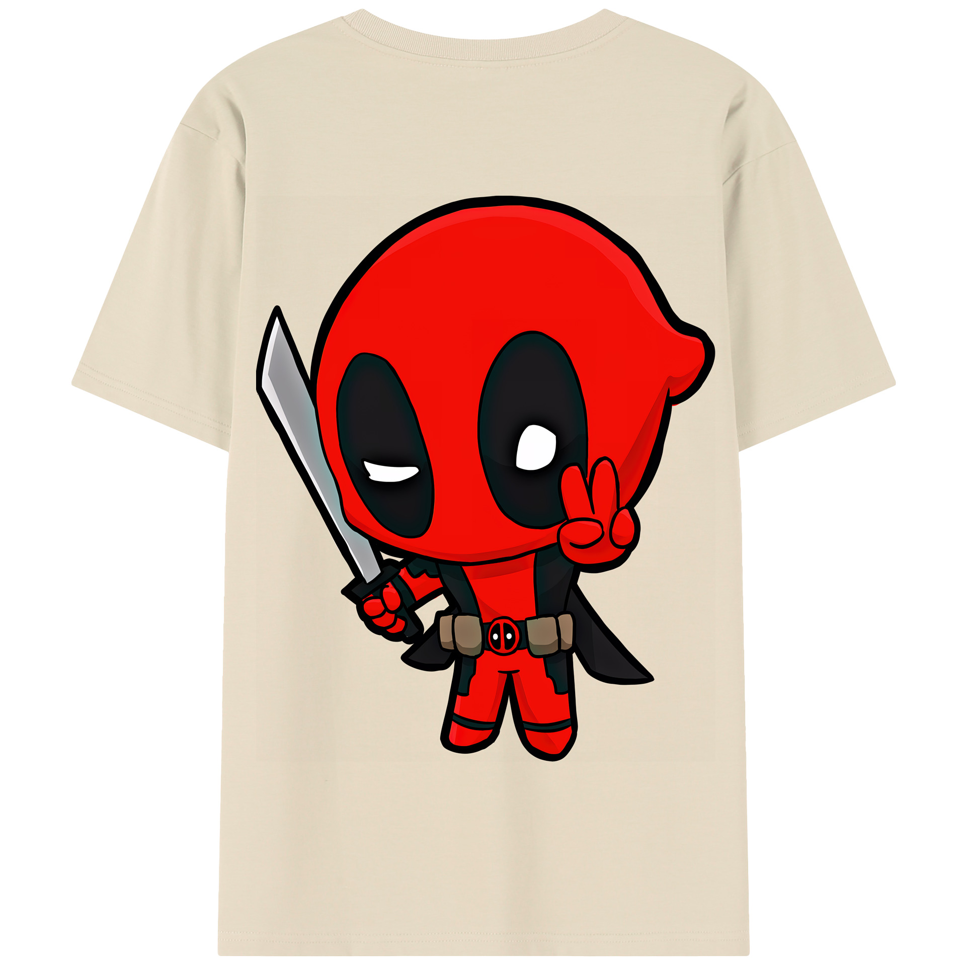 （画像用） Deadpool デッドプール 綿100％半袖Tシャツ（背面プリント）