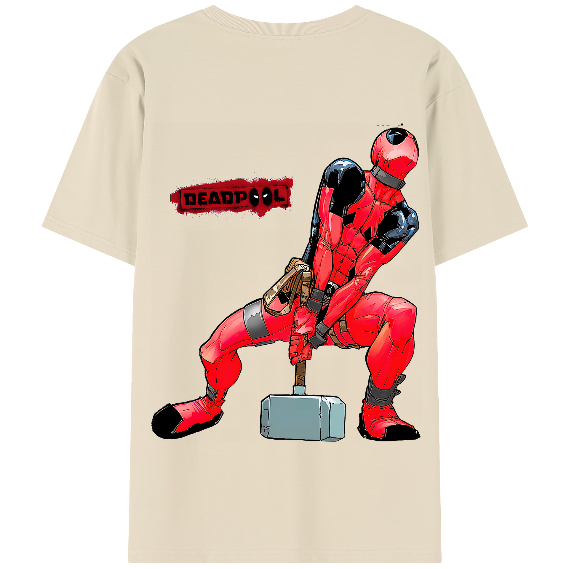 （画像用） Deadpool デッドプール 綿100％半袖Tシャツ（背面プリント）
