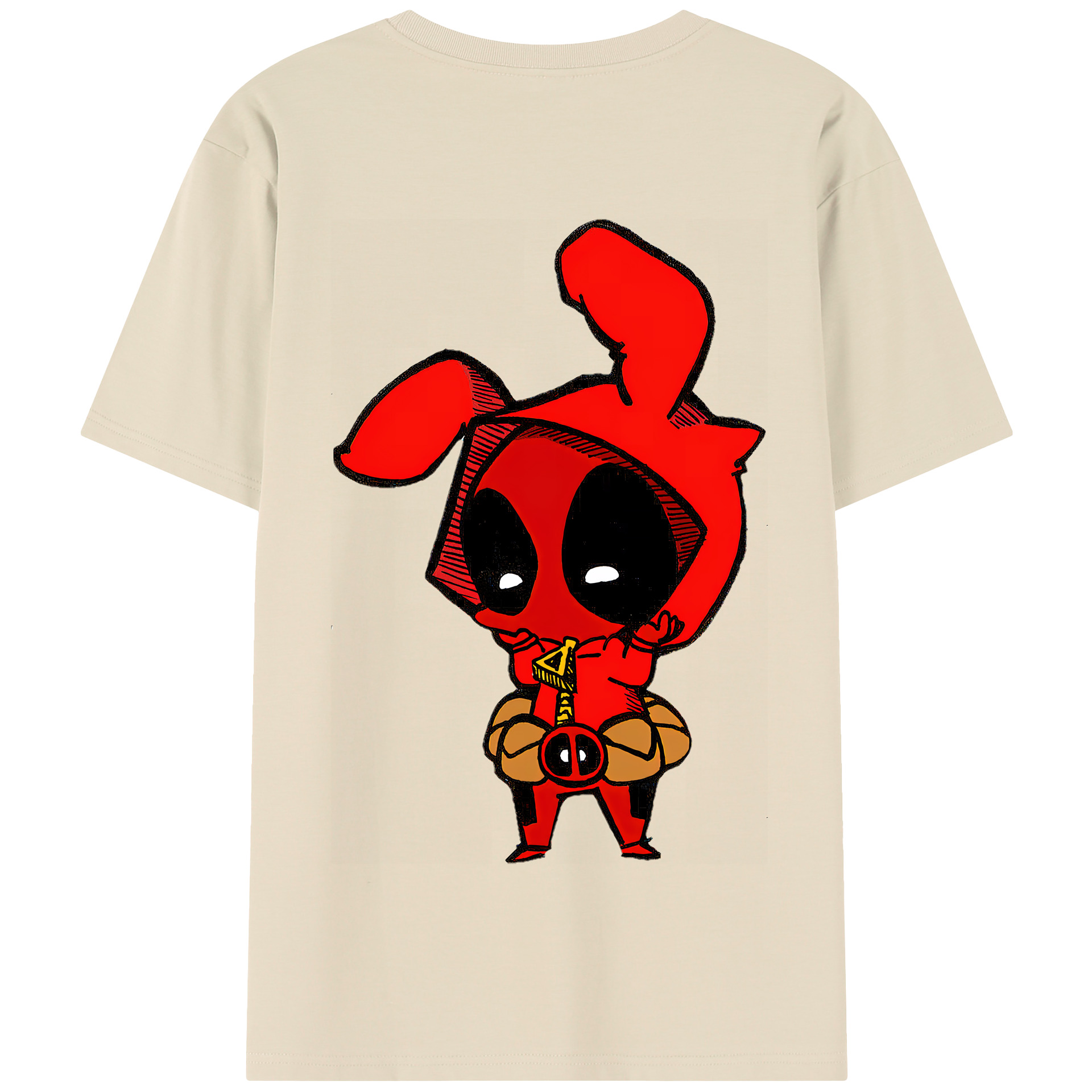（画像用） Deadpool デッドプール 綿100％半袖Tシャツ（背面プリント）