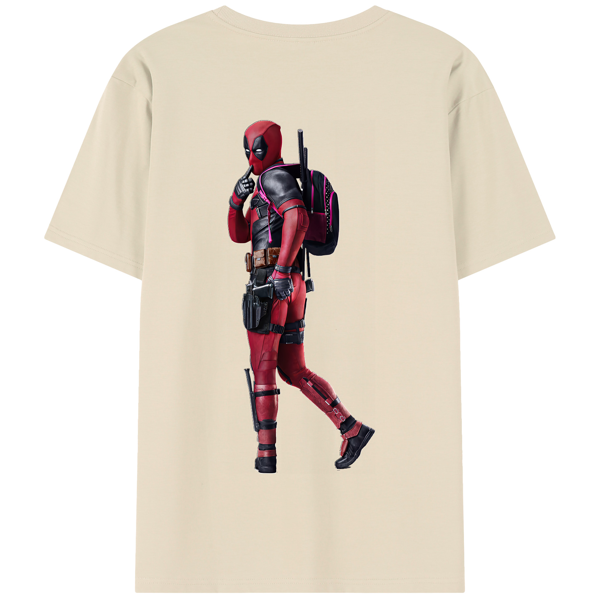 （画像用） Deadpool デッドプール 綿100％半袖Tシャツ（背面プリント）