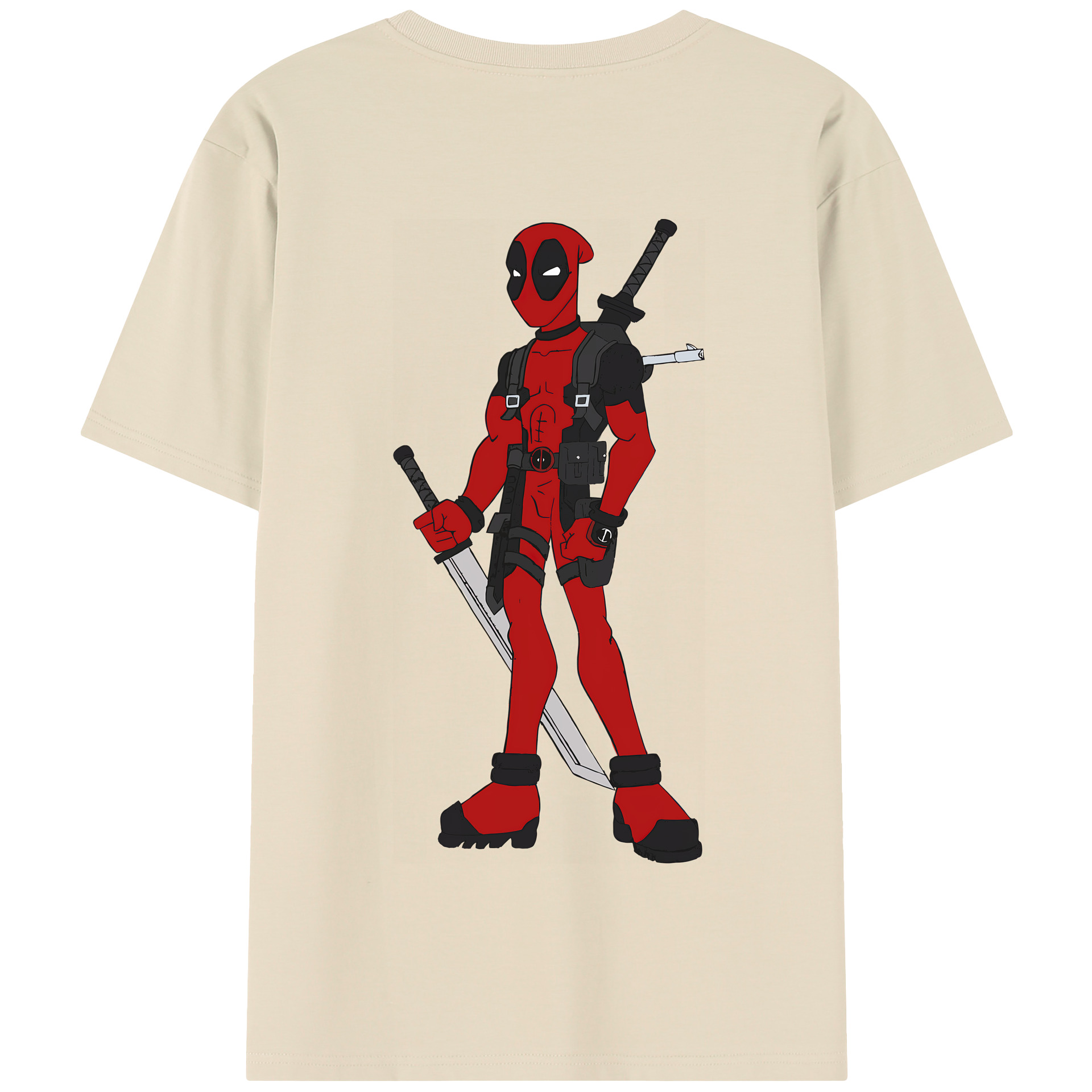 （画像用） Deadpool デッドプール 綿100％半袖Tシャツ（背面プリント）