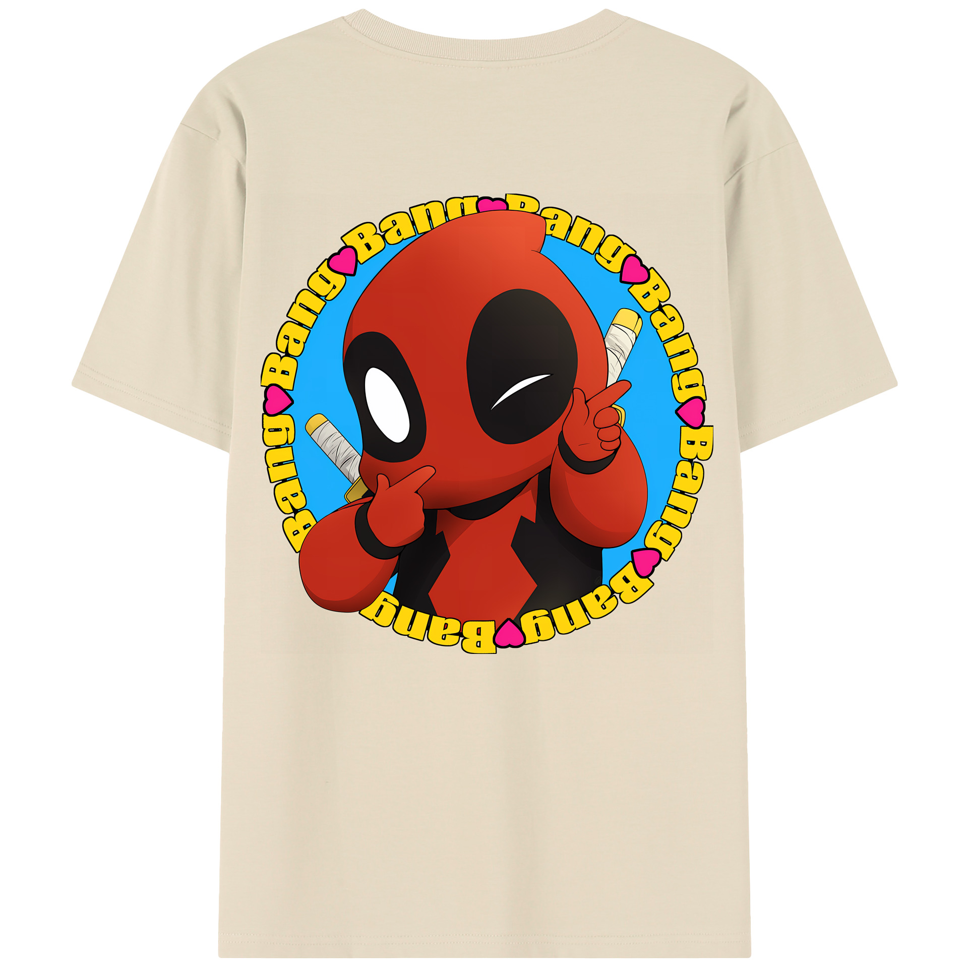 （画像用） Deadpool デッドプール 綿100％半袖Tシャツ（背面プリント）