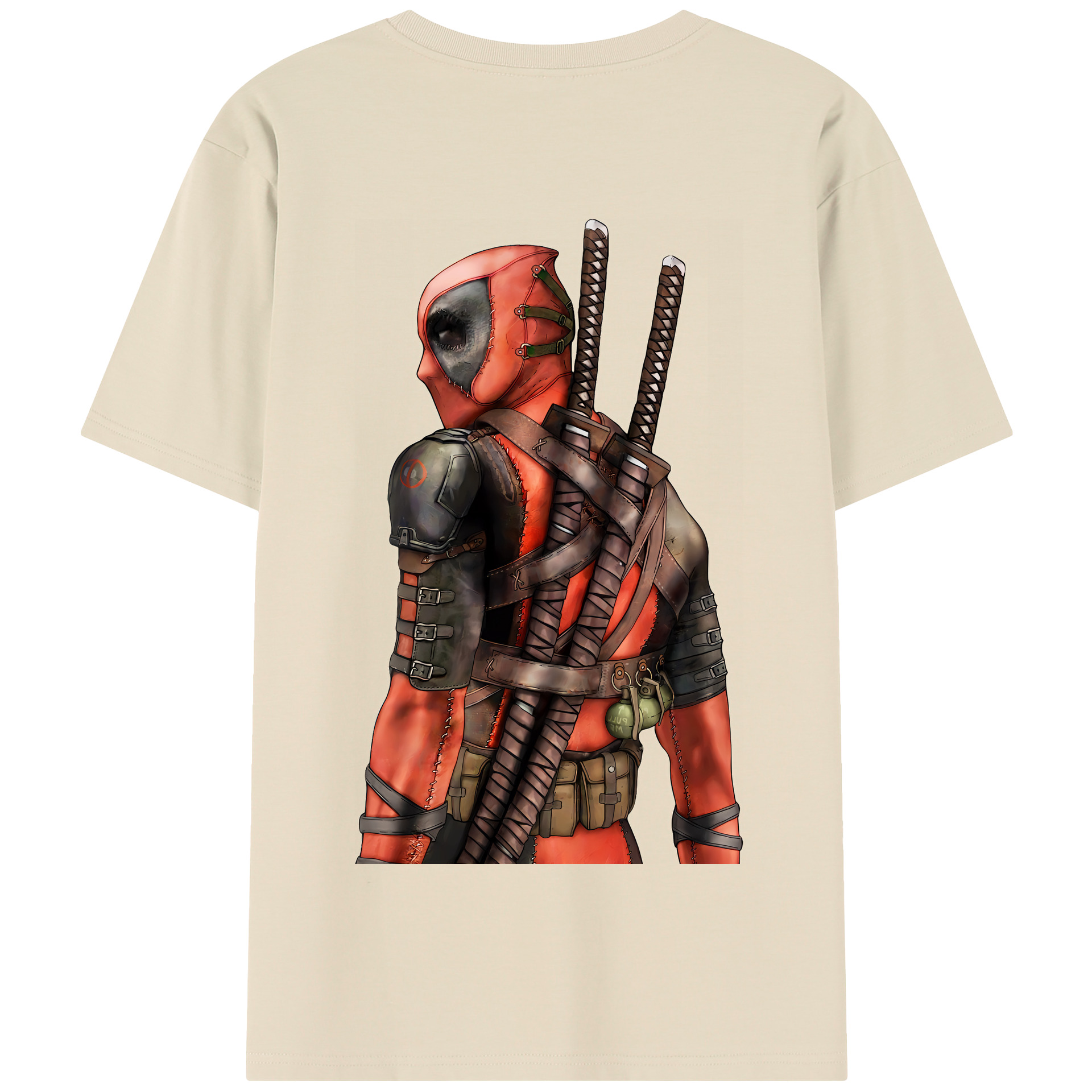 （画像用） Deadpool デッドプール 綿100％半袖Tシャツ（背面プリント）