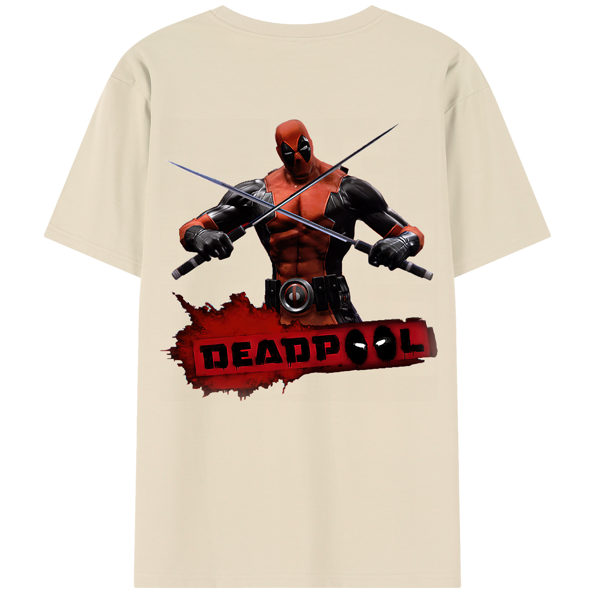 （画像用） Deadpool デッドプール 綿100％半袖Tシャツ（背面プリント）