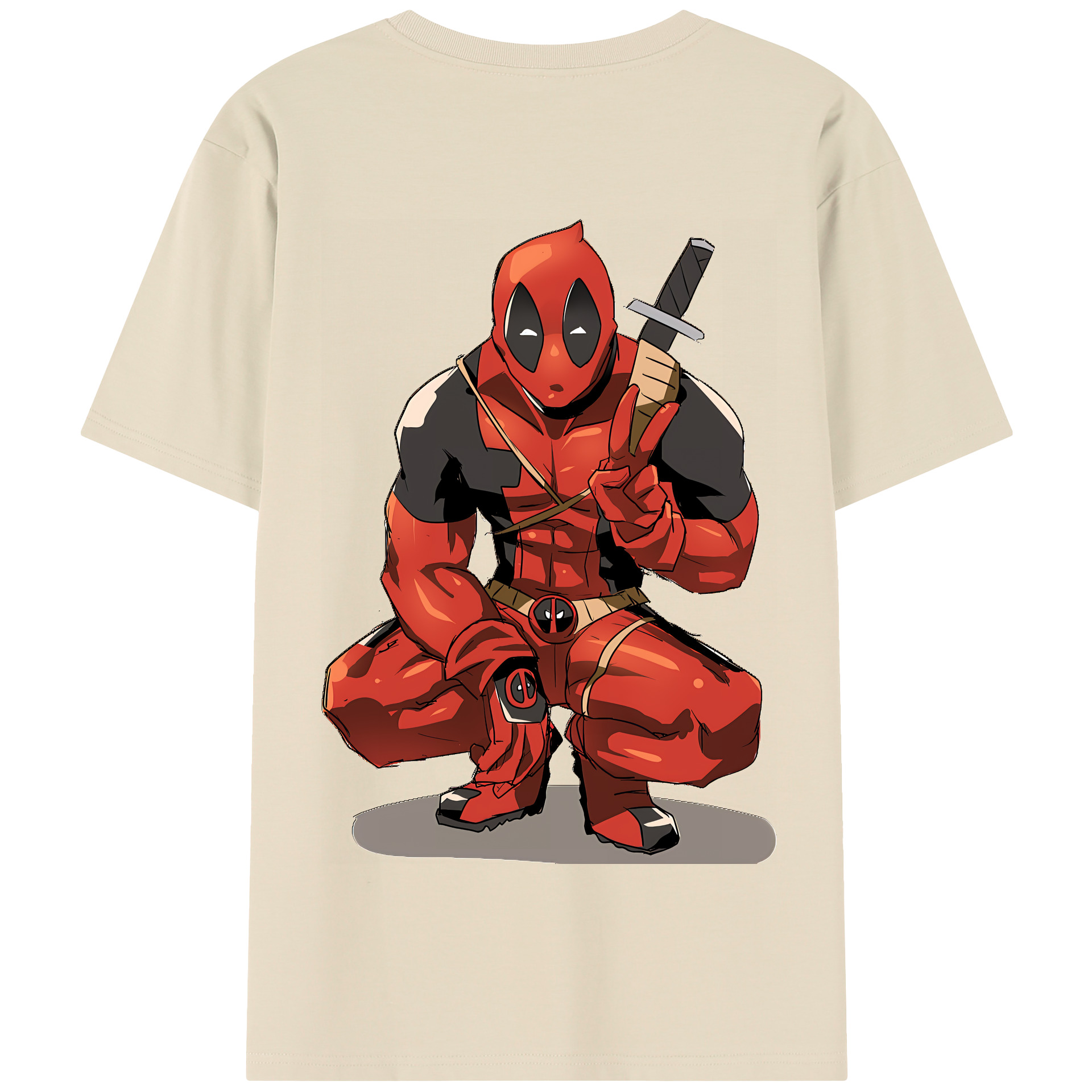 （画像用） Deadpool デッドプール 綿100％半袖Tシャツ（背面プリント）