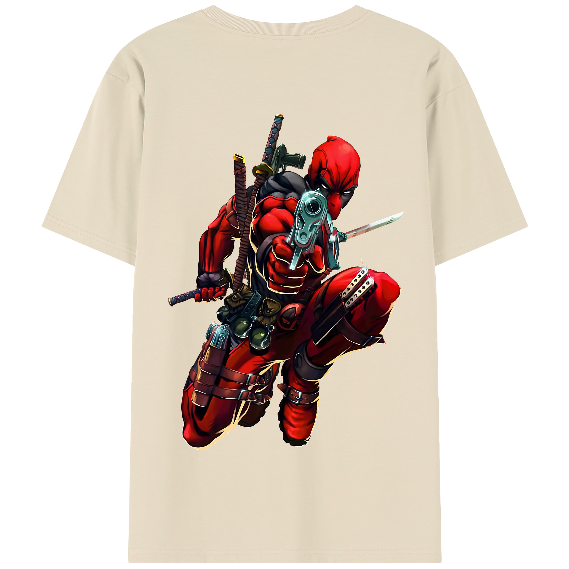（画像用） Deadpool デッドプール 綿100％半袖Tシャツ（背面プリント）