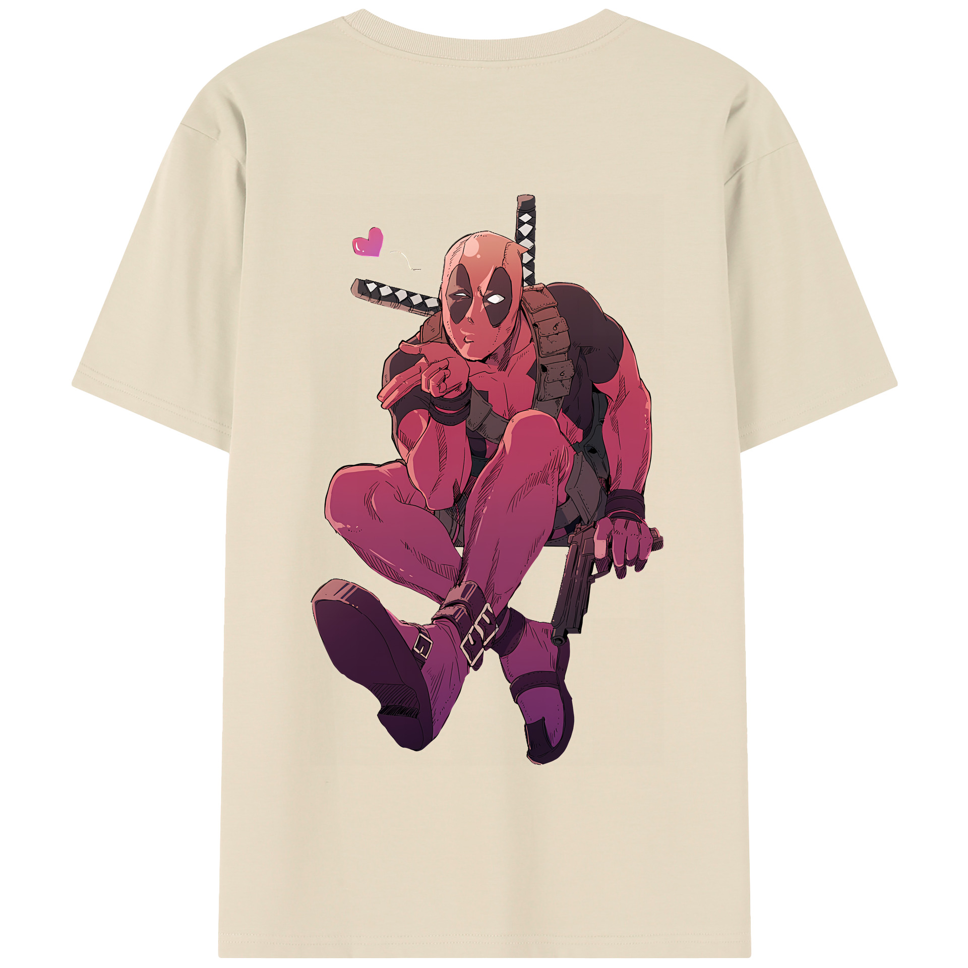 （画像用） Deadpool デッドプール 綿100％半袖Tシャツ（背面プリント）