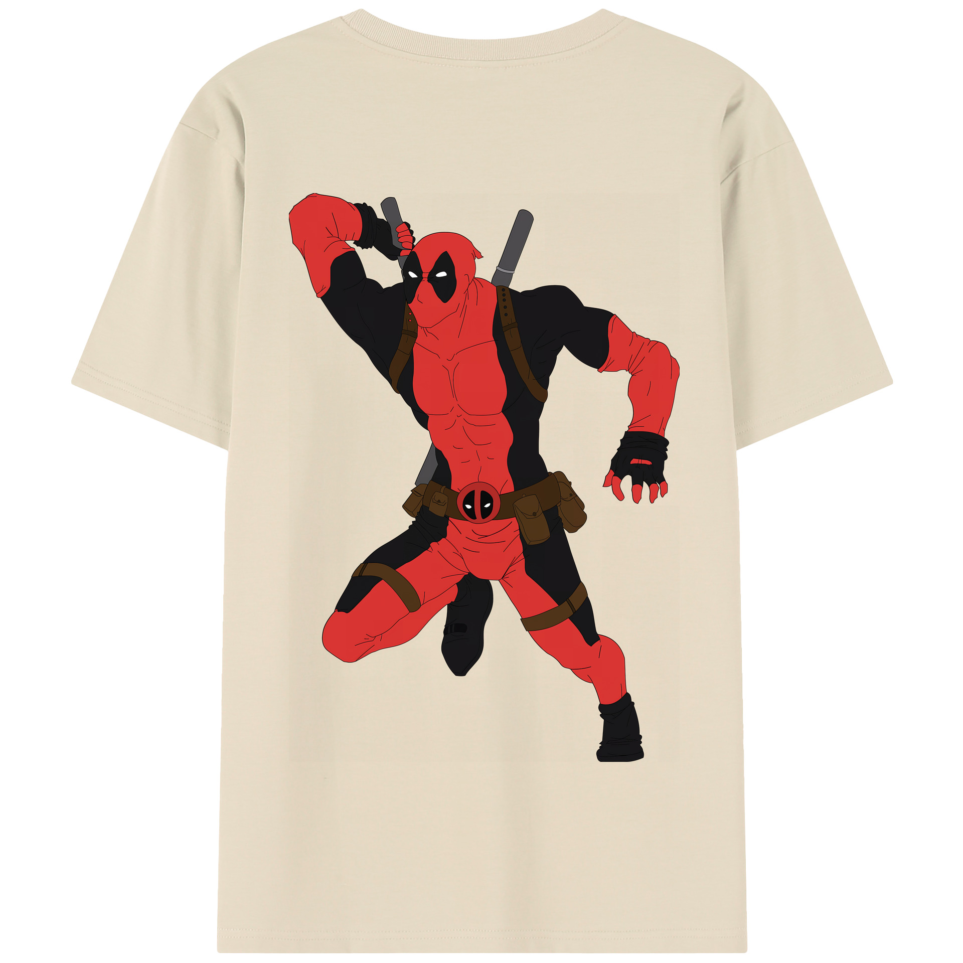 （画像用） Deadpool デッドプール 綿100％半袖Tシャツ（背面プリント）